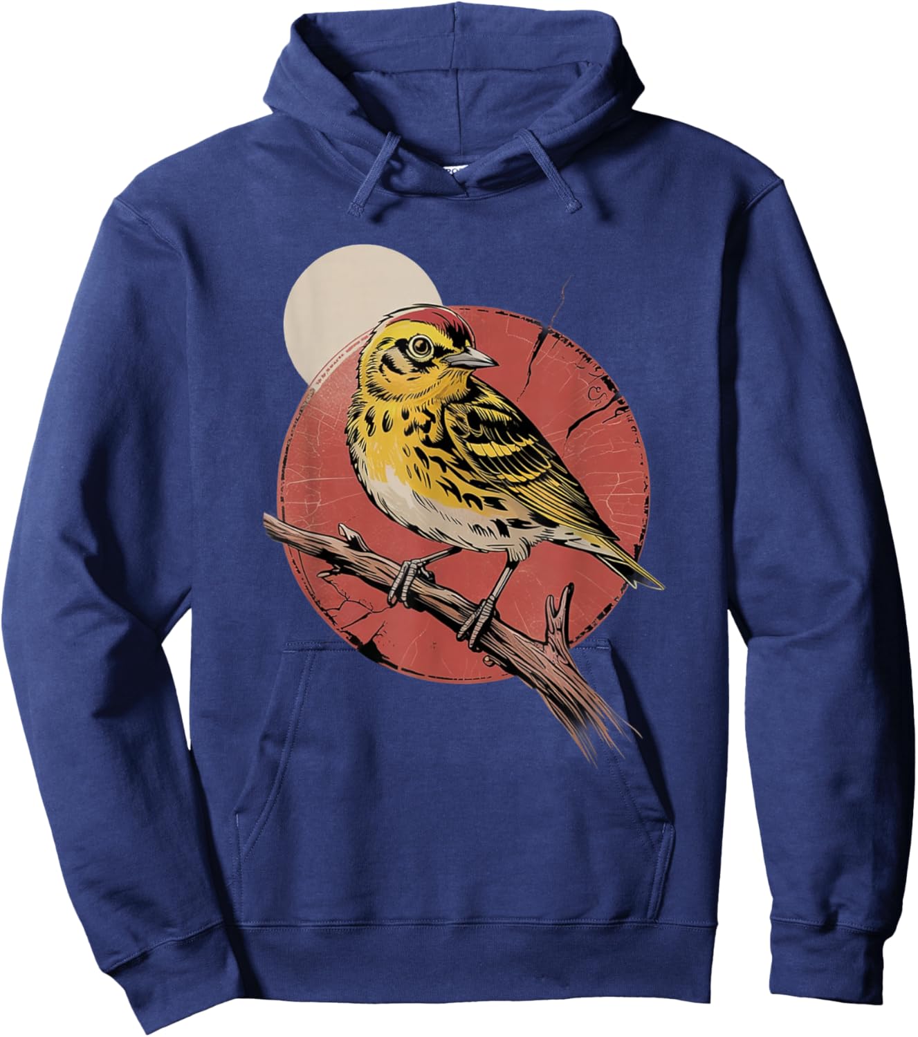 Vintage Yellow Songbird Retro Birdwatching Nature Bird Hoodie - Hoodie | Navy