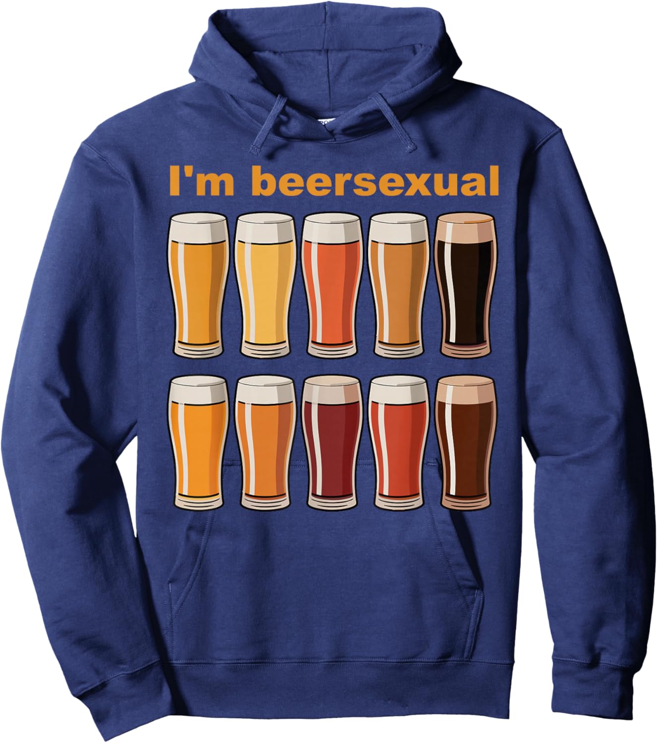I'm Beersexual Beer Drinking LGBTQ Pride Funny Beer Lover's Hoodie - Hoodie | Navy