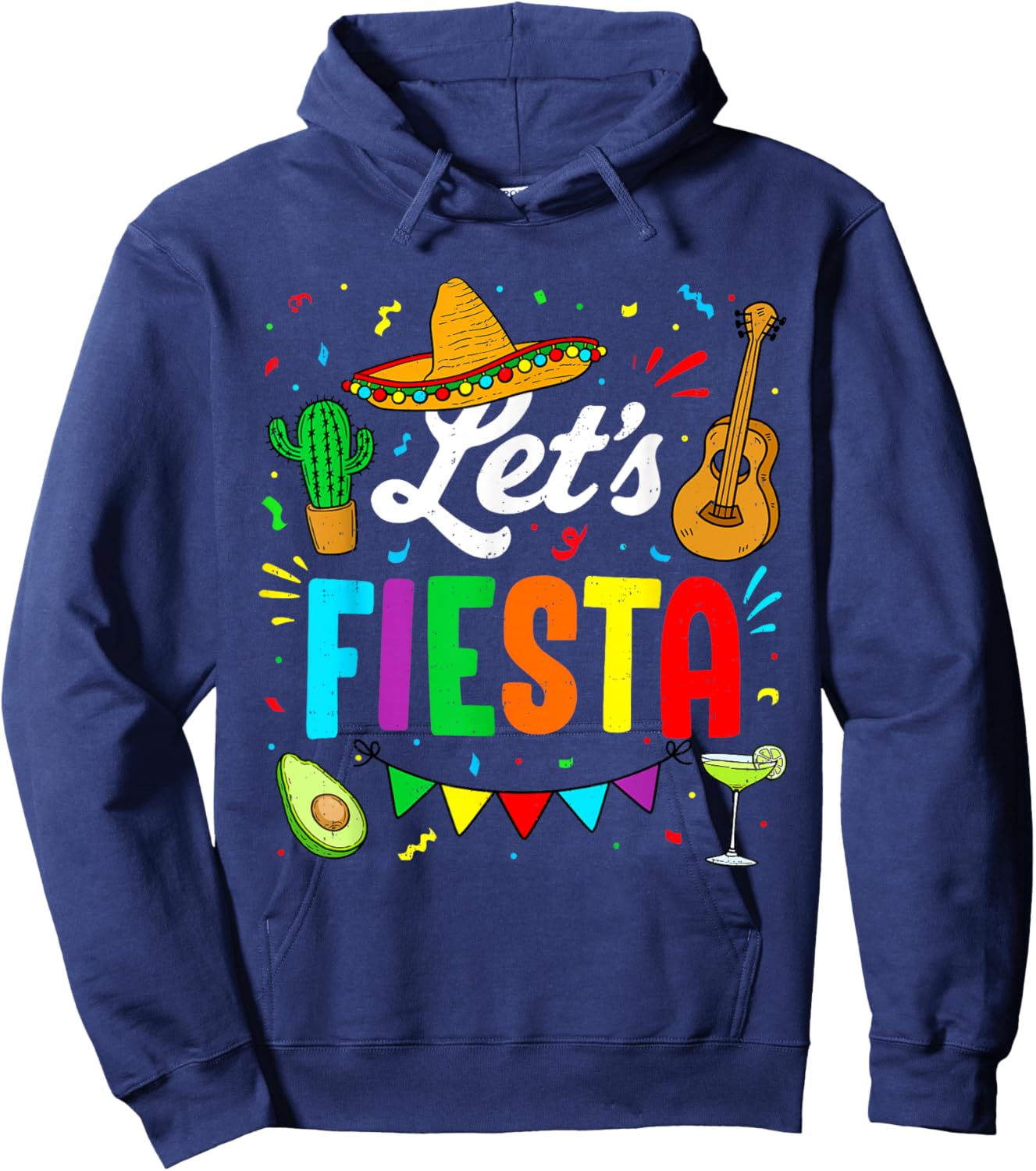 Lets Fiesta 5 Cinco De Mayo Mexican Party Men Women Kids Hoodie - Hoodie | Navy