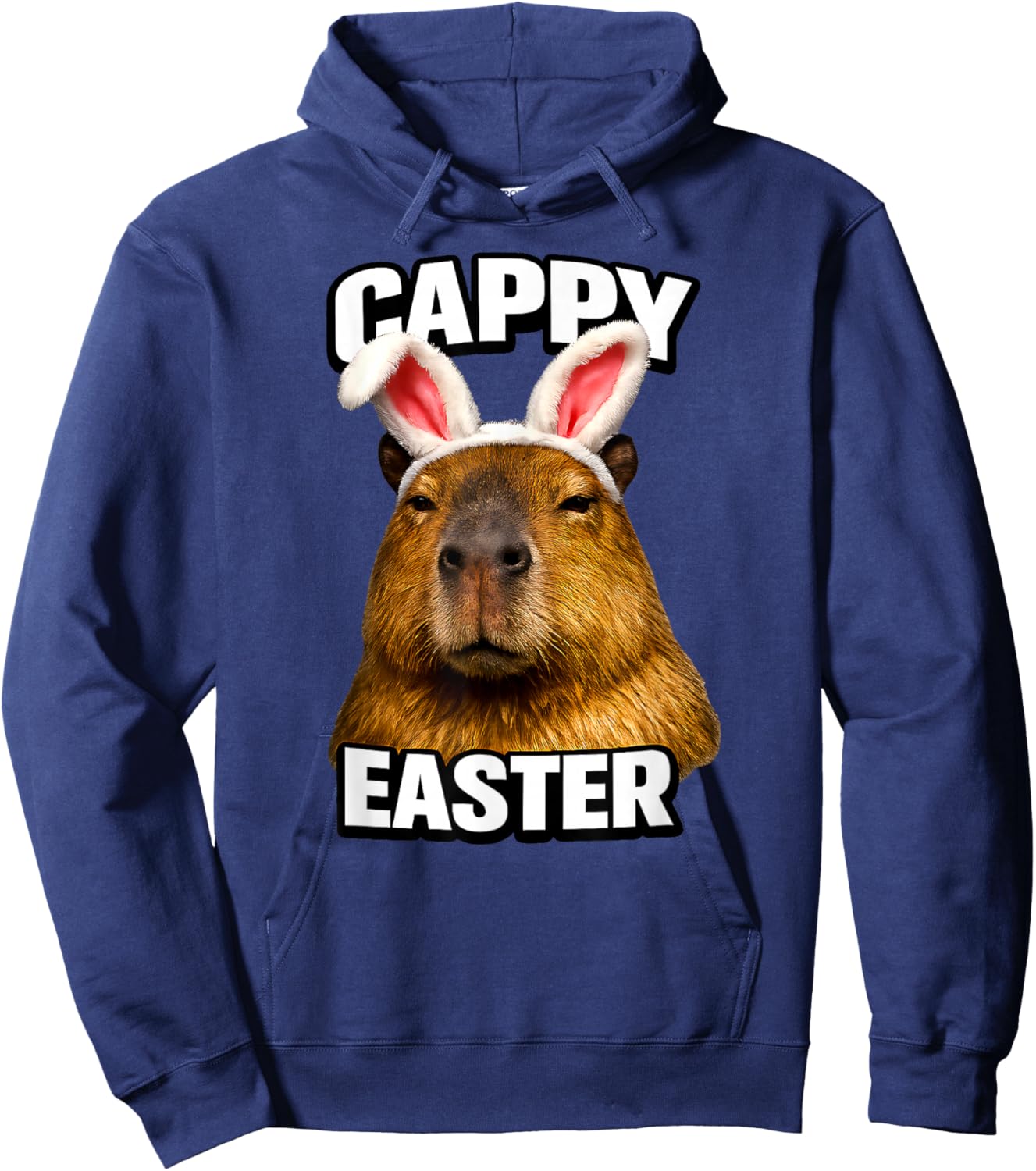 Funny Cappy Easter Capybara Meme Hoodie - Hoodie | Navy