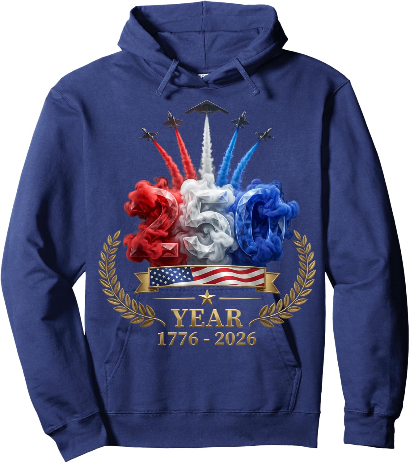 Independence Day 250th Anniversary USA Shirt Patriotic 2026 Hoodie - Hoodie | Navy