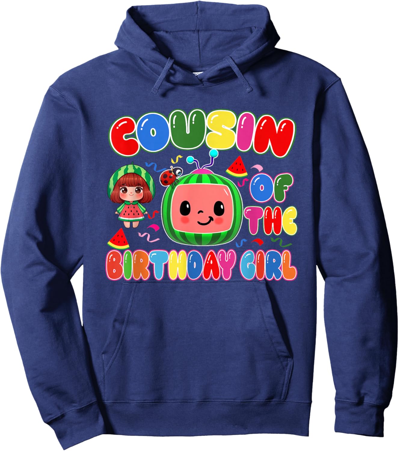 Cousin of The Birthday Girl Melon Family Matching Funny Hoodie - Hoodie | Navy