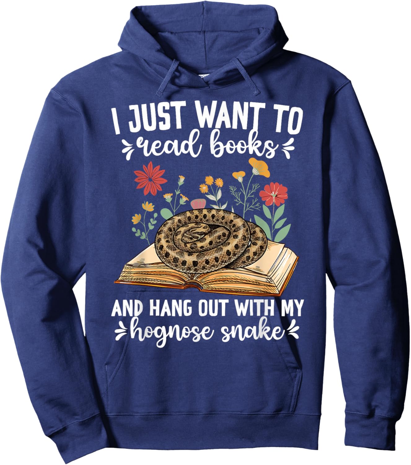 Books and My Hognose Snake Owner Hognose Snake Lover Hoodie - Hoodie | Navy