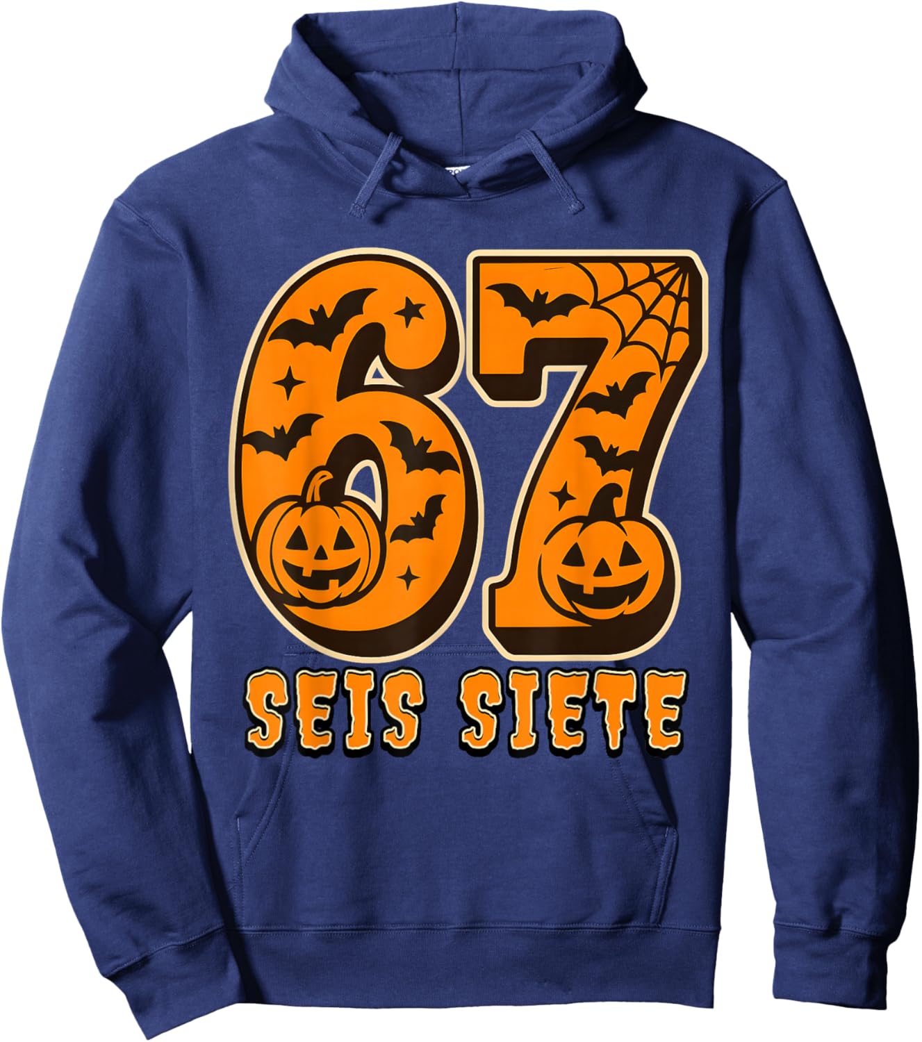 SEIS Siete Spanish Halloween 67 Boys Kids Six Seven Espanol Hoodie - Hoodie | Navy
