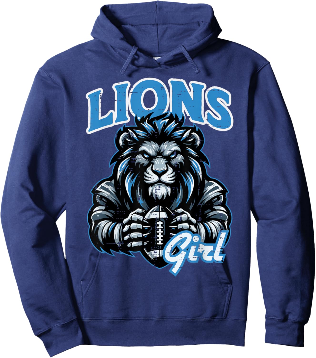 Lion Girl Women Kids Boys Girls Youth Men Teen Hoodie - Hoodie | Navy