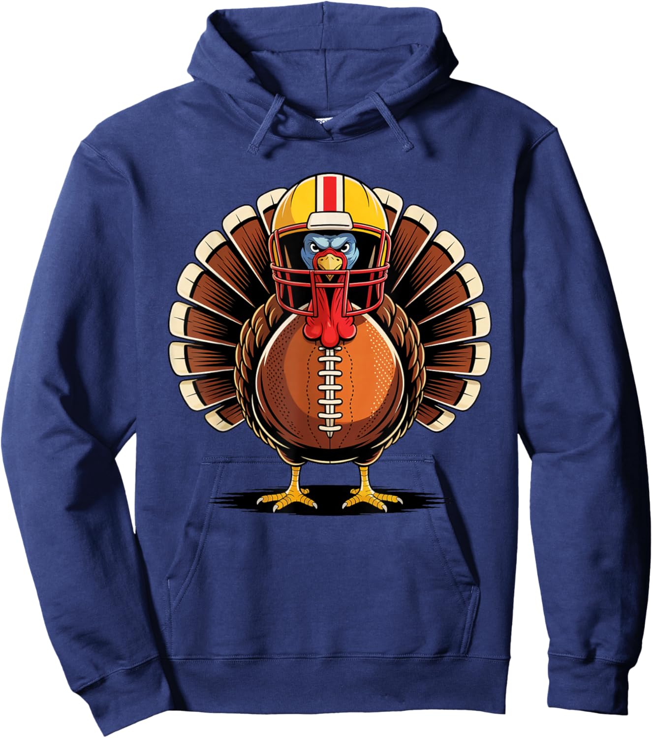 Football Turkey Fan Funny Thanksgiving Football Men Women Hoodie - Hoodie | Navy