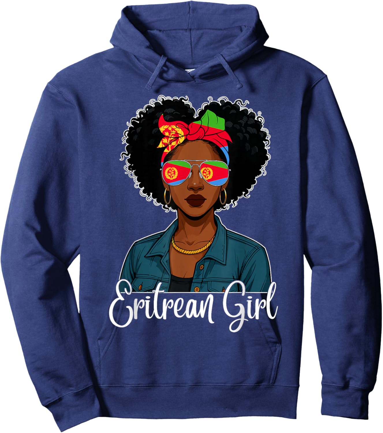 Eritrean Girl Black History Month Eritrea Flag Pride Girls Hoodie - Hoodie | Navy