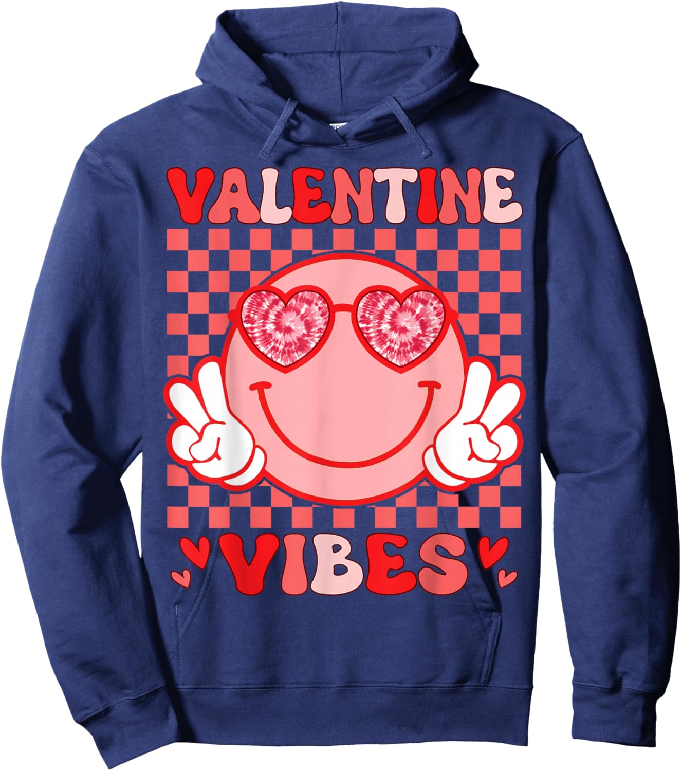 Valentine Vibes Hippie Valentines Day Shirts for Girls Women Hoodie - Hoodie | Navy