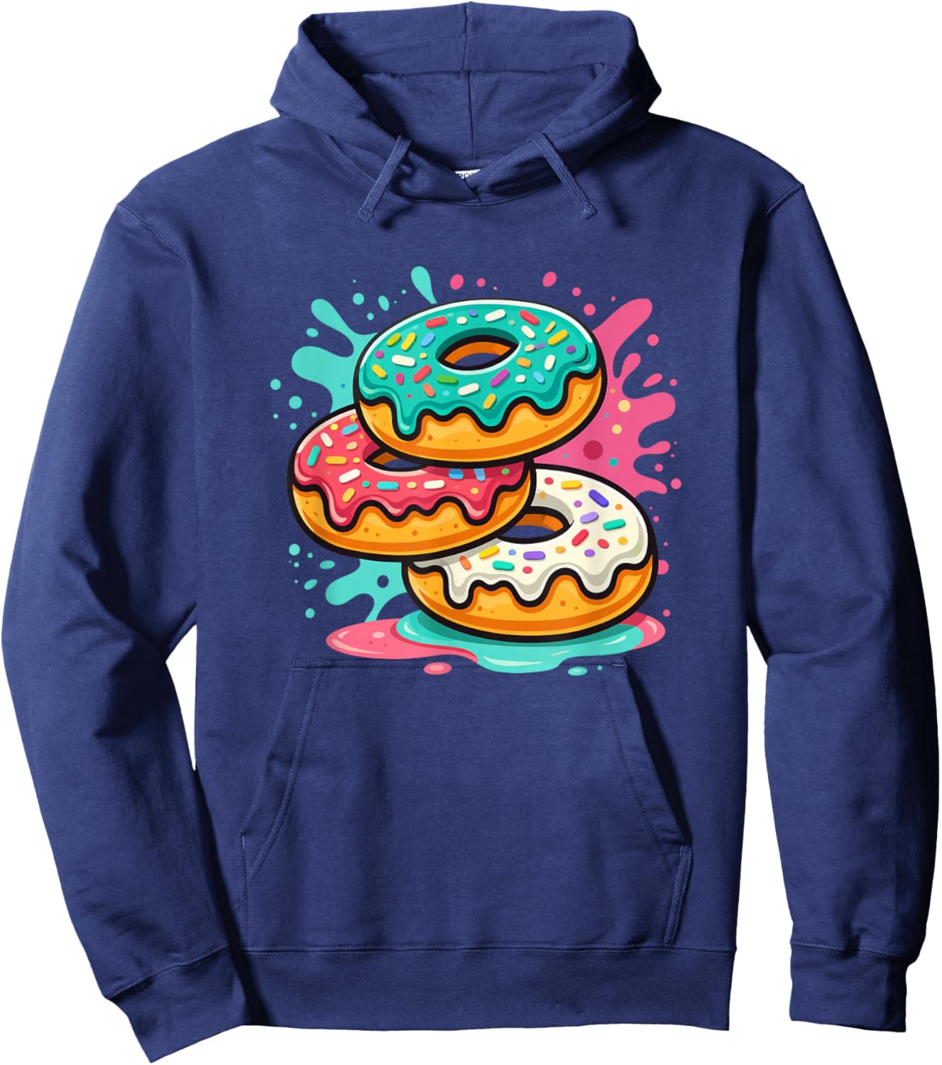 Colorful Donut for Kids who Loves Donuts for Donut Day Fans Hoodie - Hoodie | Navy