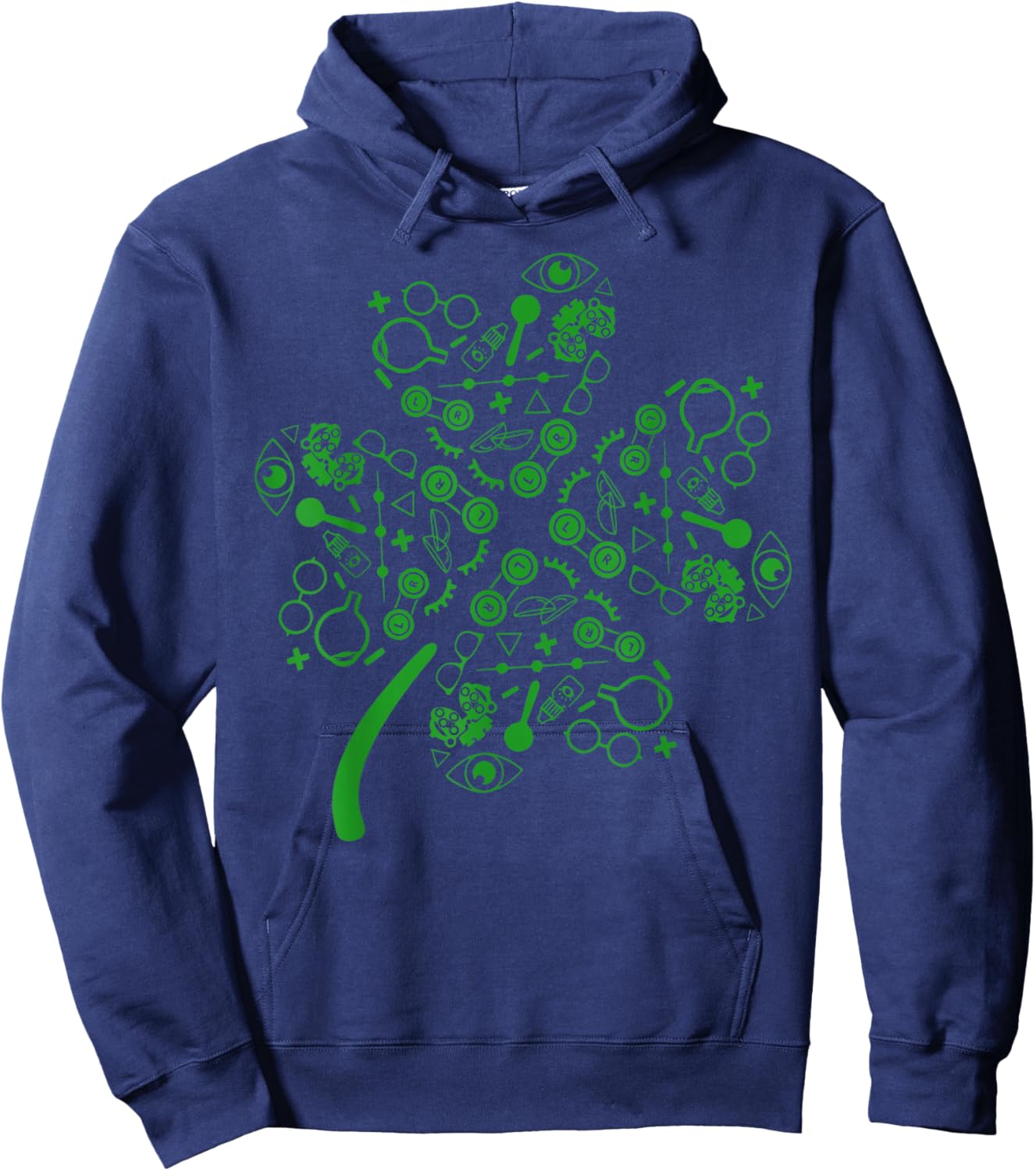 Optometry Symbols Shamrock Optometrist St Patrick's Day Hoodie - Hoodie | Navy