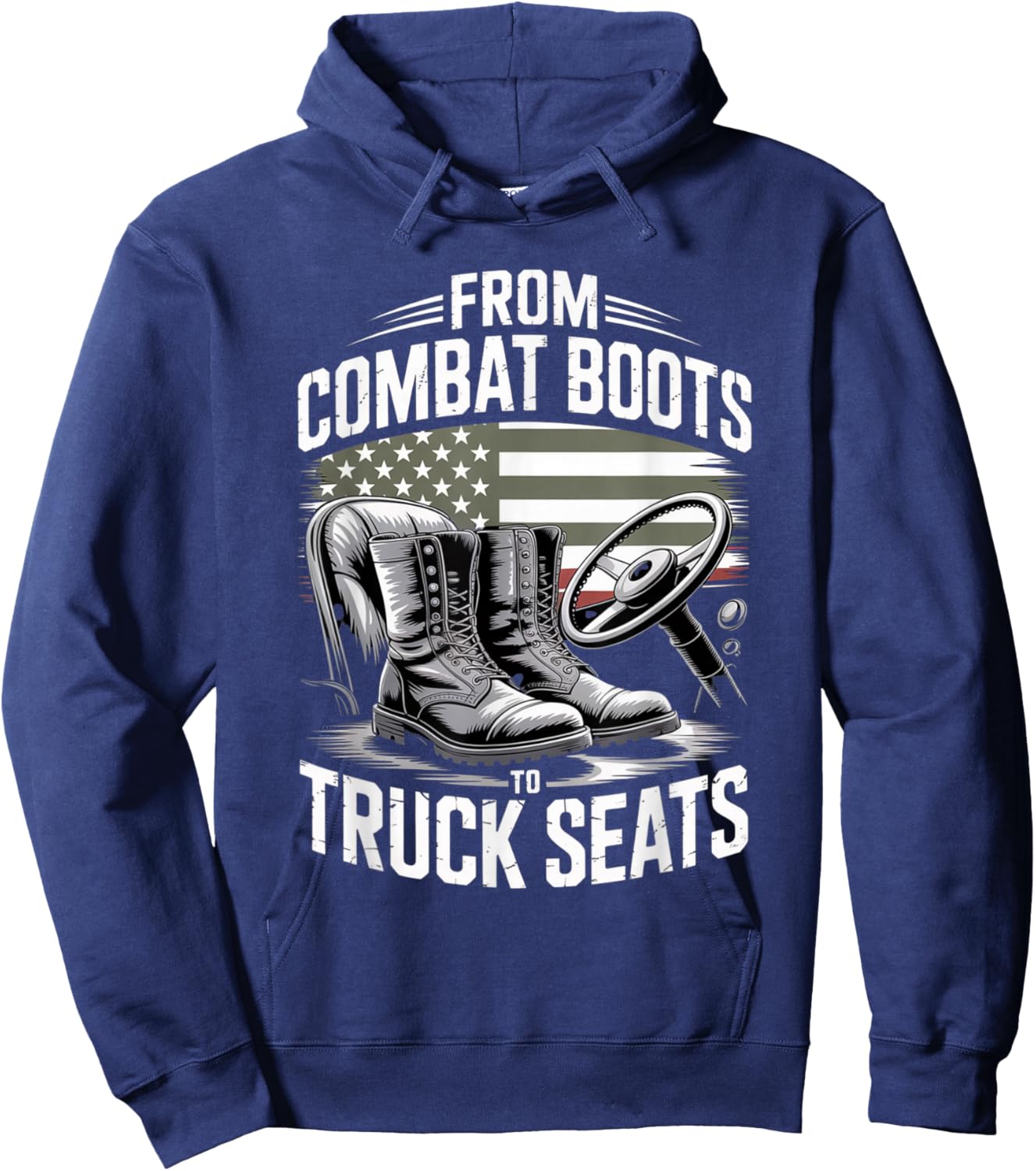 Truck Driver 18 Wheeler Semi Truck Hoodie - Hoodie | Navy
