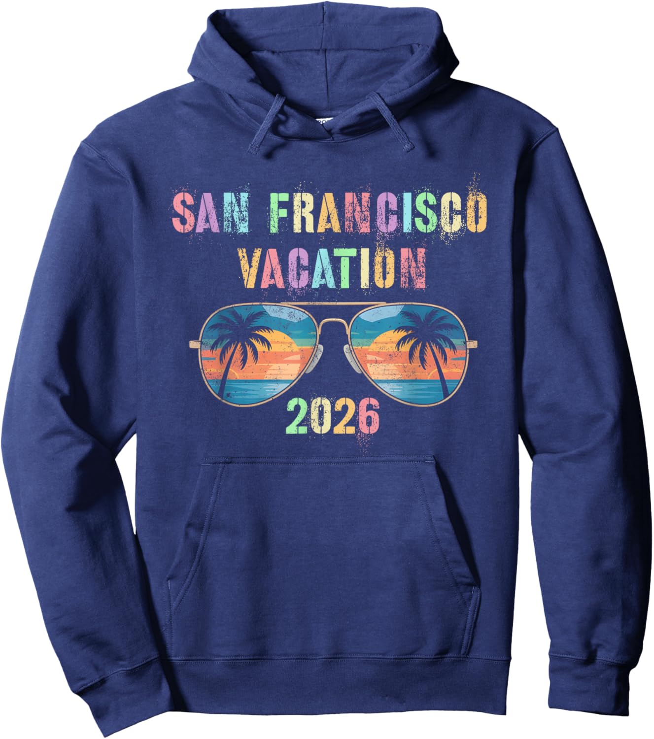 Retro SAN Francisco Vacation 2026 Trip Beaching Vacay Hoodie - Hoodie | Navy