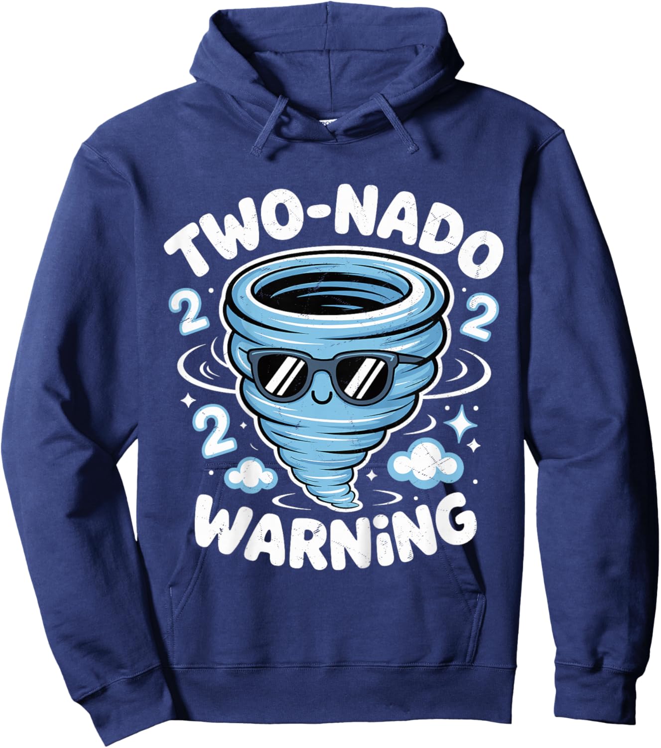 Two Nado Warning 2nd Birthday 2 Year Old Boys Kids Hoodie - Hoodie | Navy