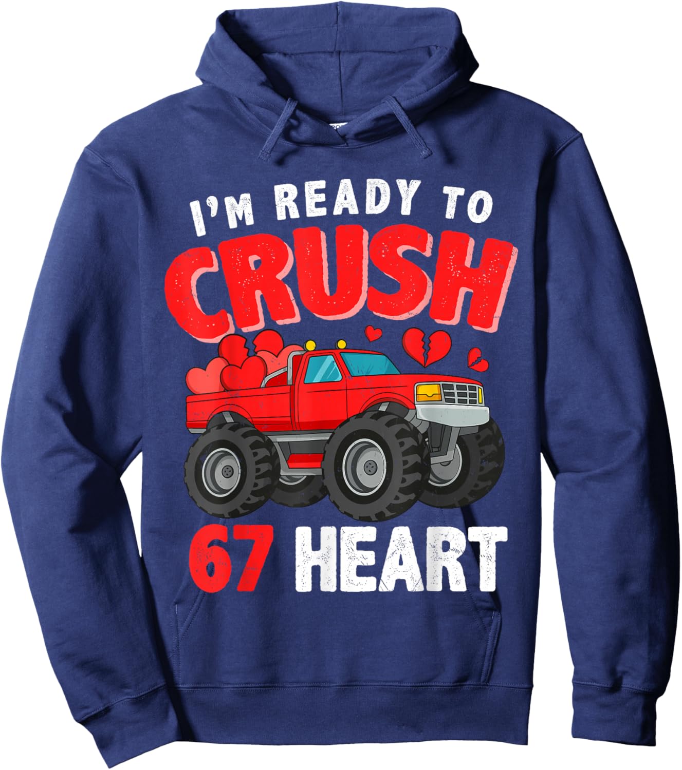 I Crush 67 Hearts for Boys Kids Boyfriend Toddlers Valentine Hoodie - Hoodie | Navy