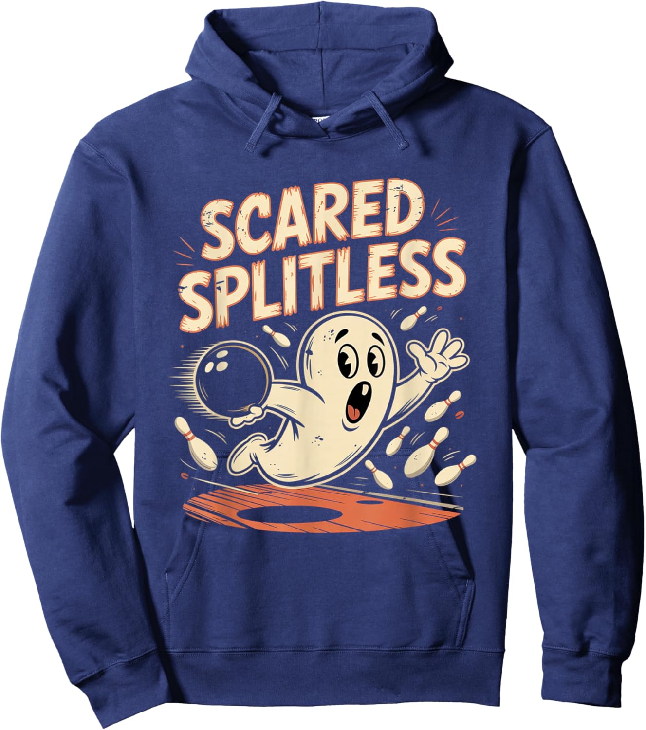 Scared Splitless Bowling Halloween Fun Design Hoodie - Hoodie | Navy