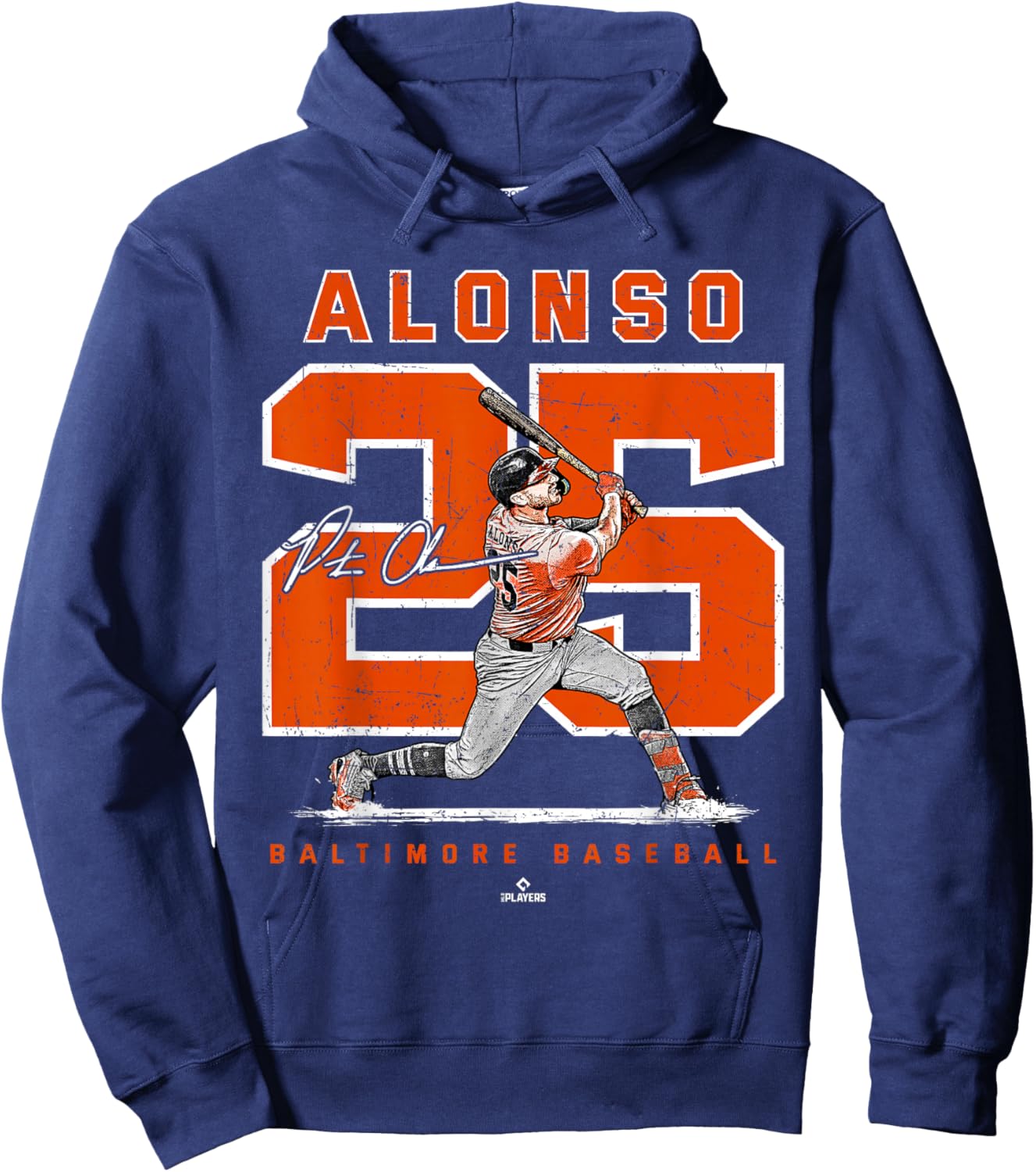 Number and Portrait Pete Alonso Baltimore Baseball MLBPA Hoodie - Hoodie | Navy