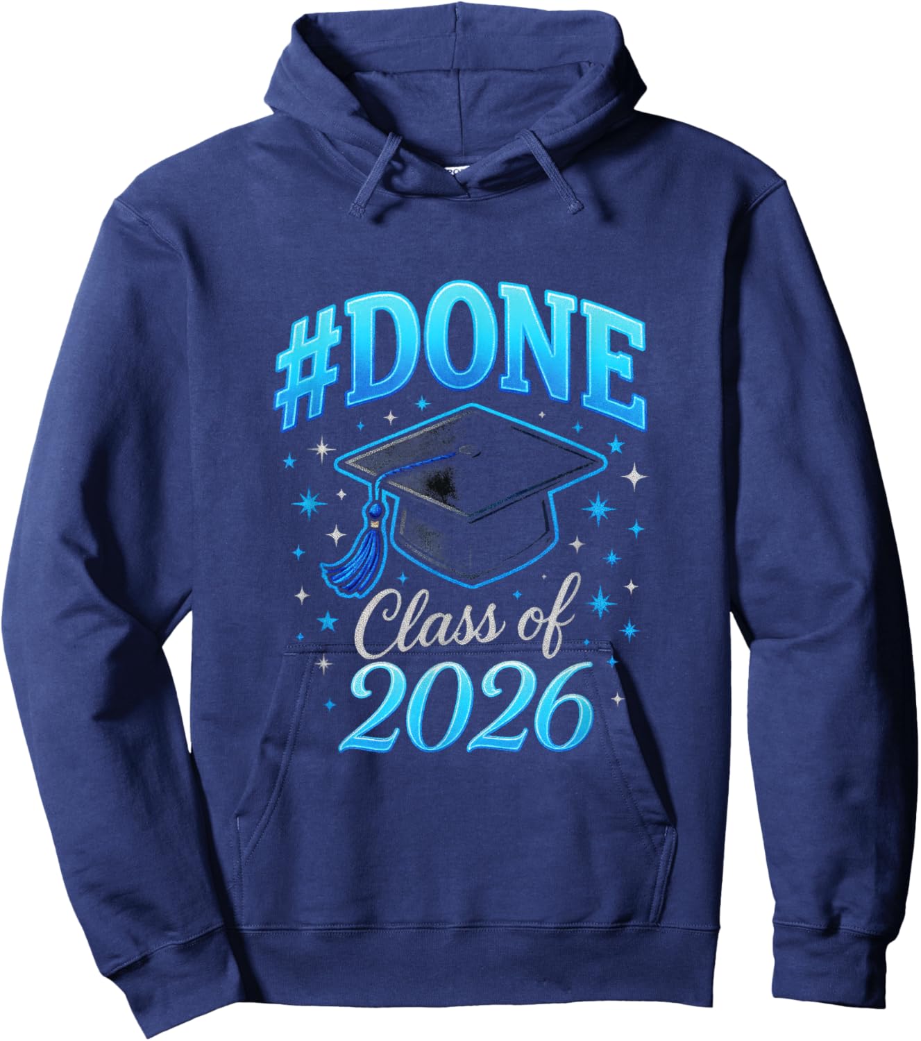 #Done Class of 2026 - Senior Graduation Coquette Hoodie - Hoodie | Navy