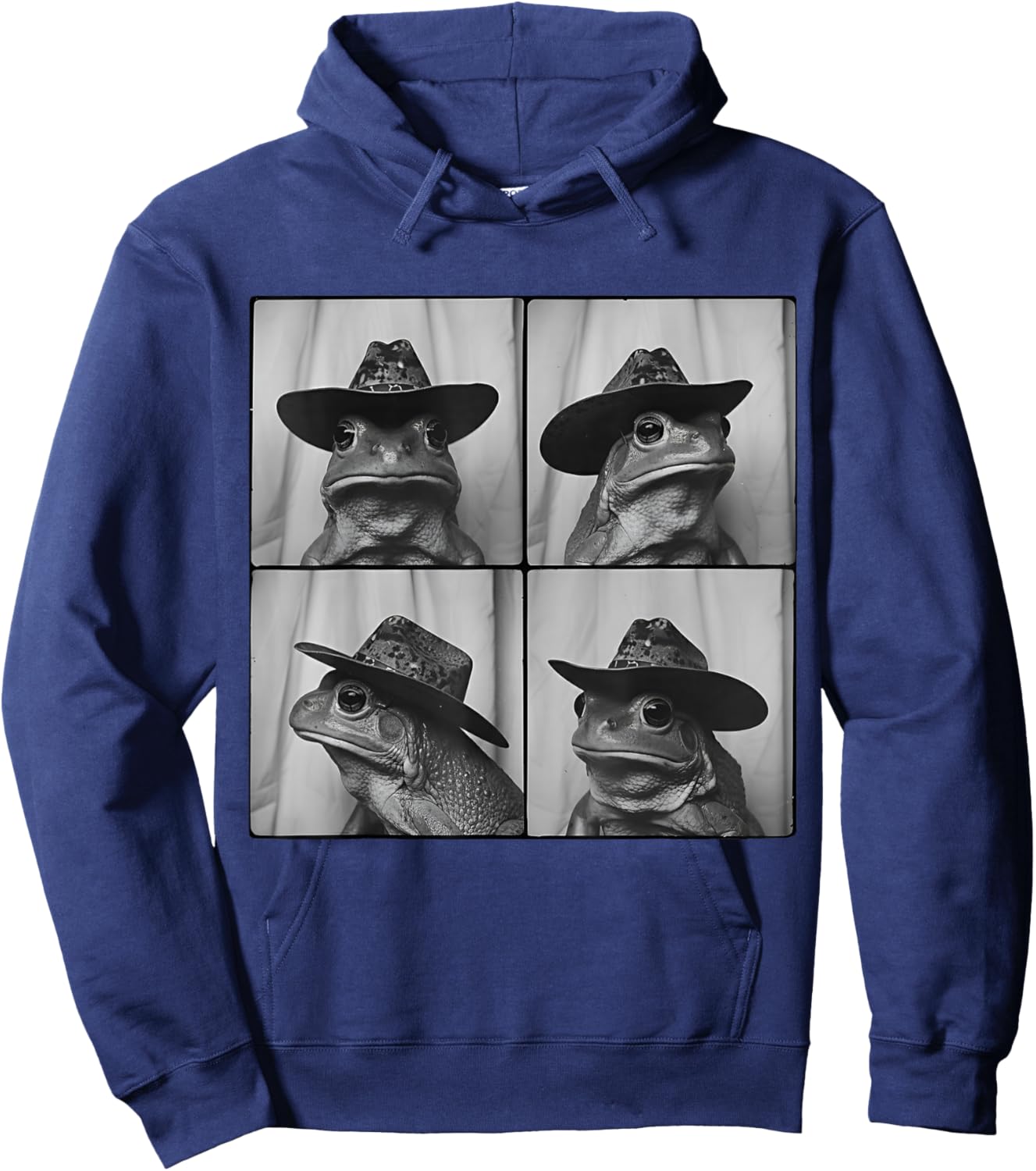 Frog in Cowboy Hat Funny Animal Photobooth Frog Boys Kids Hoodie - Hoodie | Navy