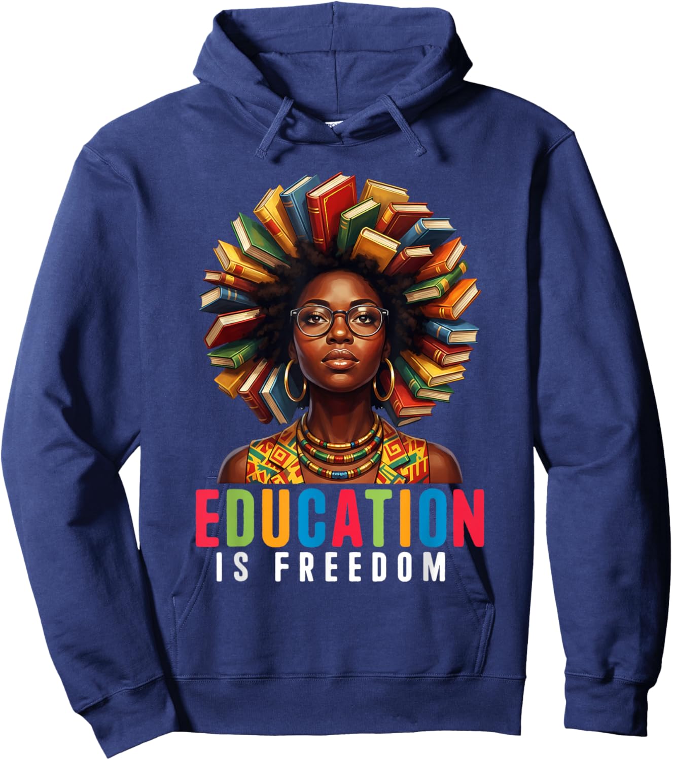 Black History Month Shirt Women Afro Black Women African Hoodie - Hoodie | Navy