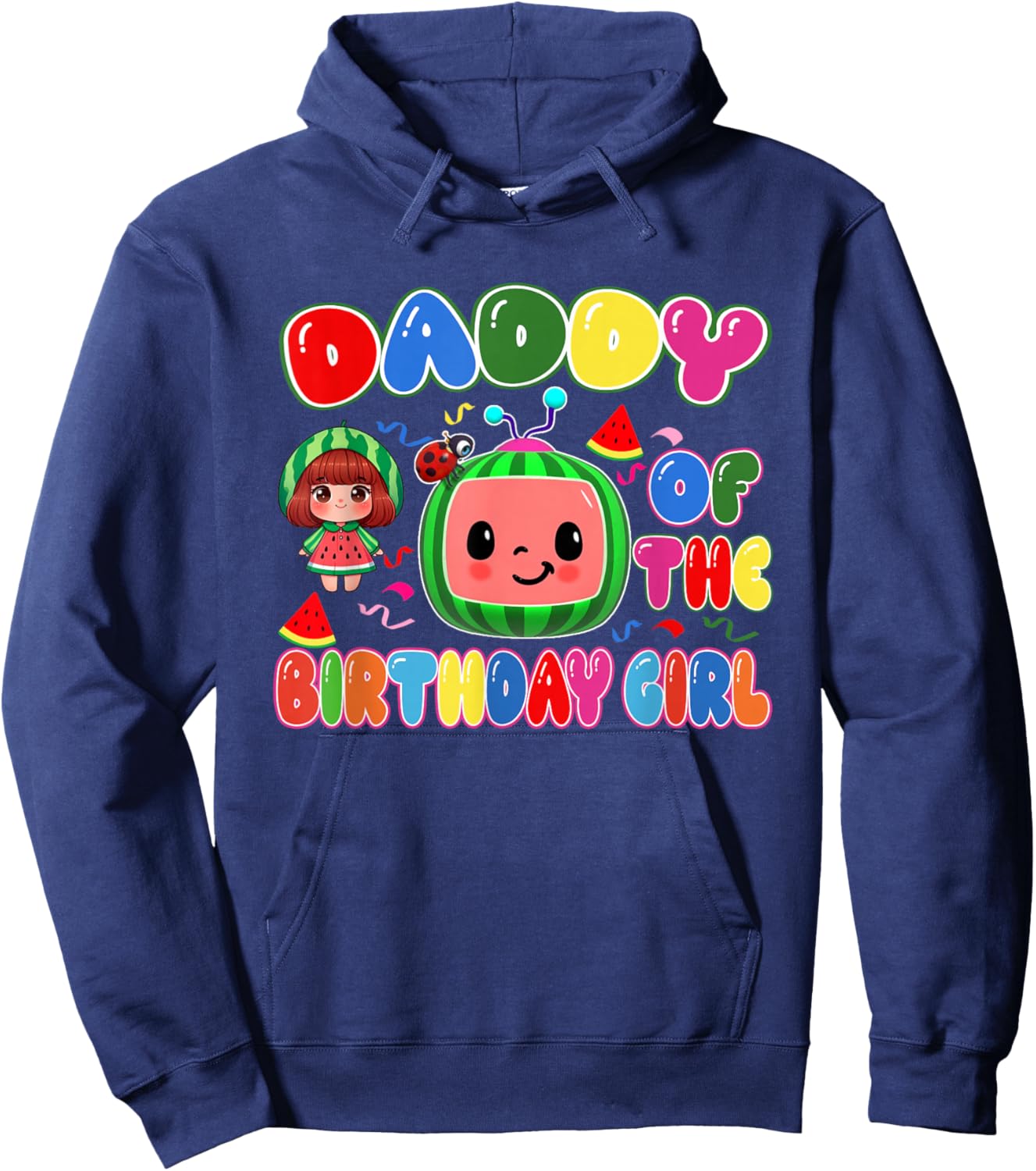 Daddy of The Birthday Girl Melon Family Matching Funny Hoodie - Hoodie | Navy