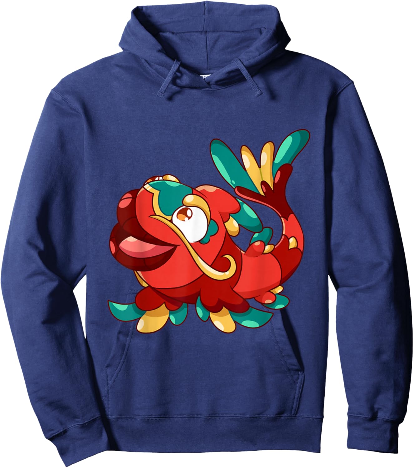 Cute Funny Sweet Oriental Cartoon Fish Fishing Hoodie - Hoodie | Navy