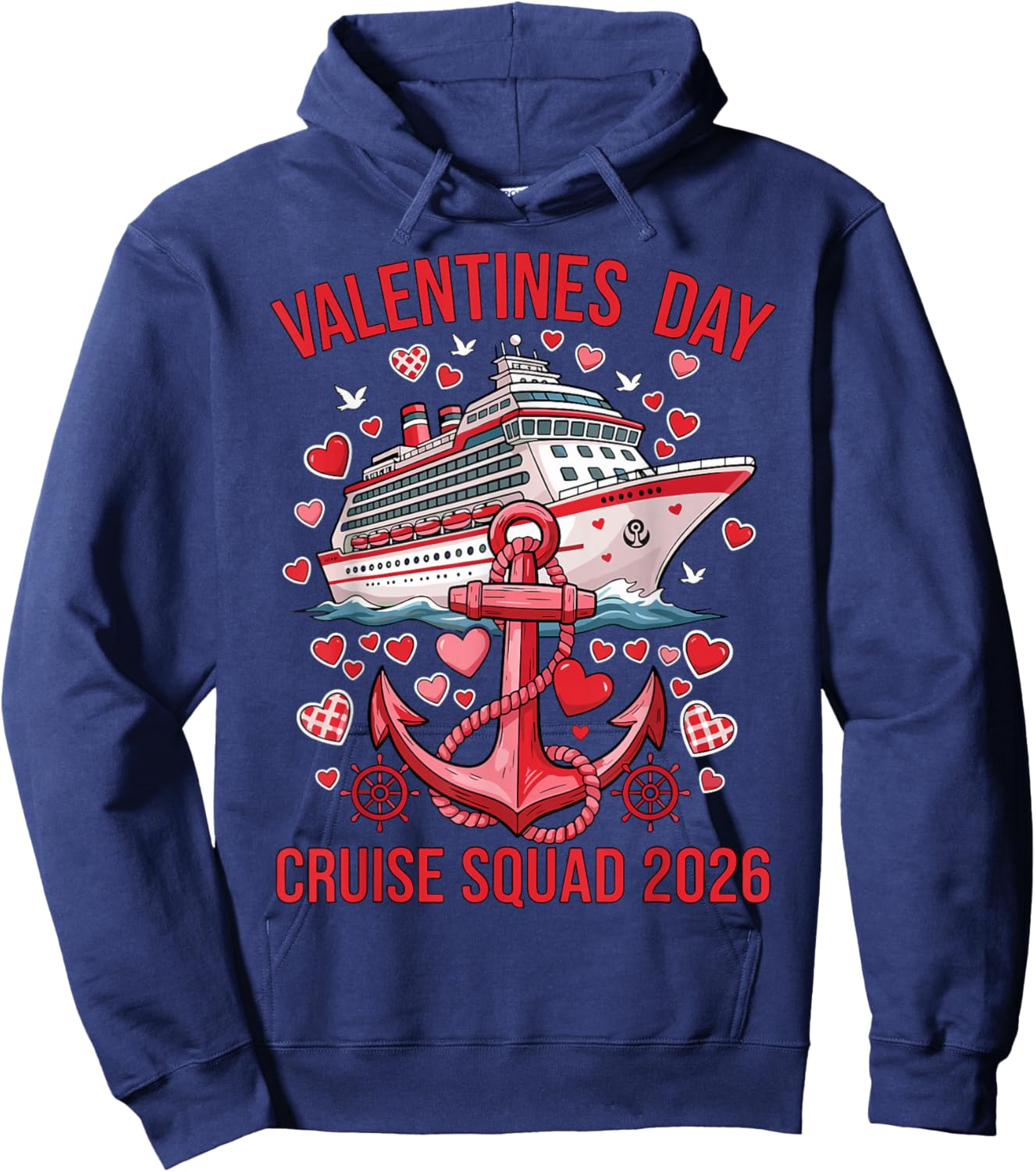 Valentines Day Cruise Squad 2026 Matching Couple Valentine Hoodie - Hoodie | Navy