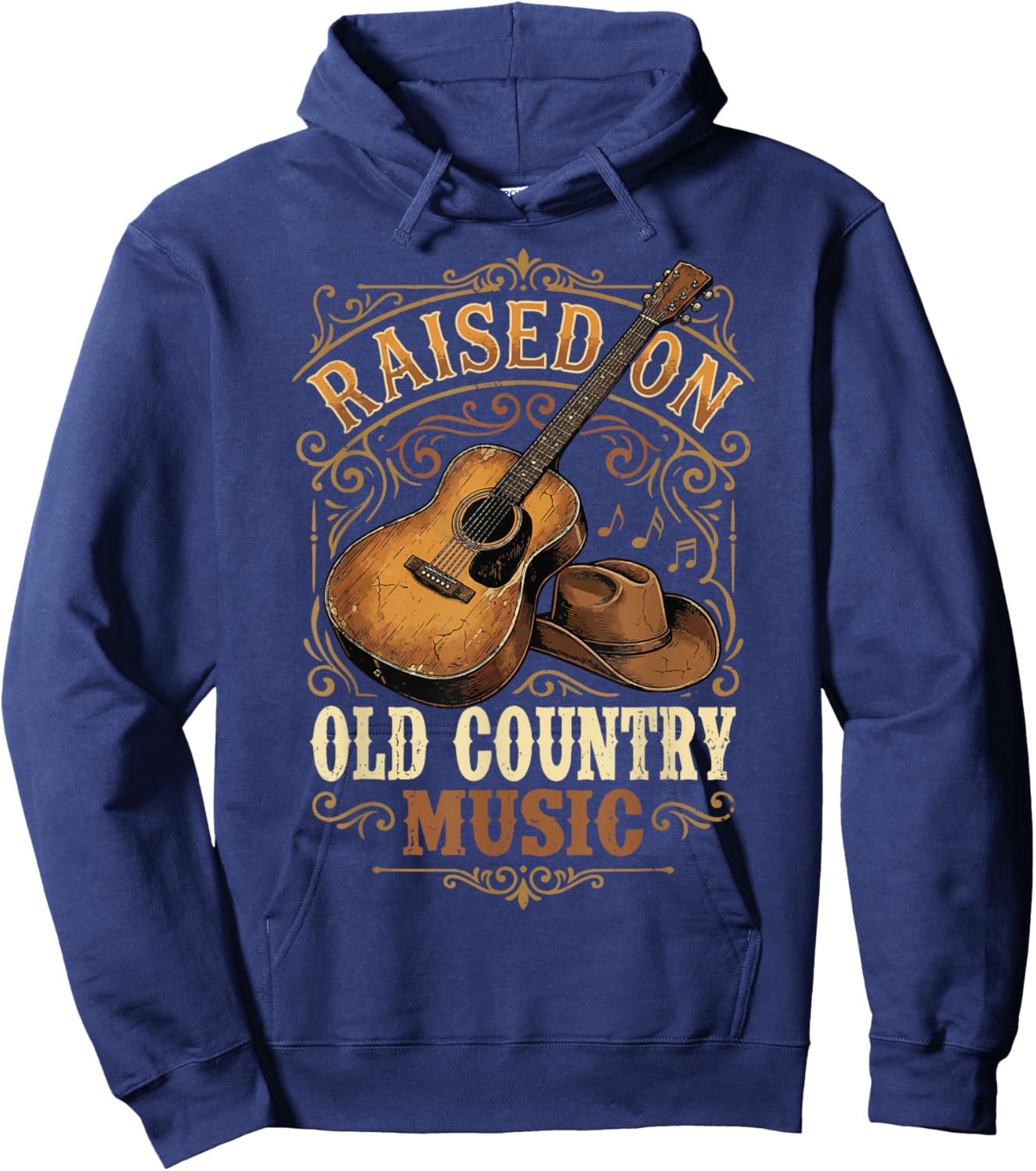 Raised On Old Country Music Hoodie - Hoodie | Navy