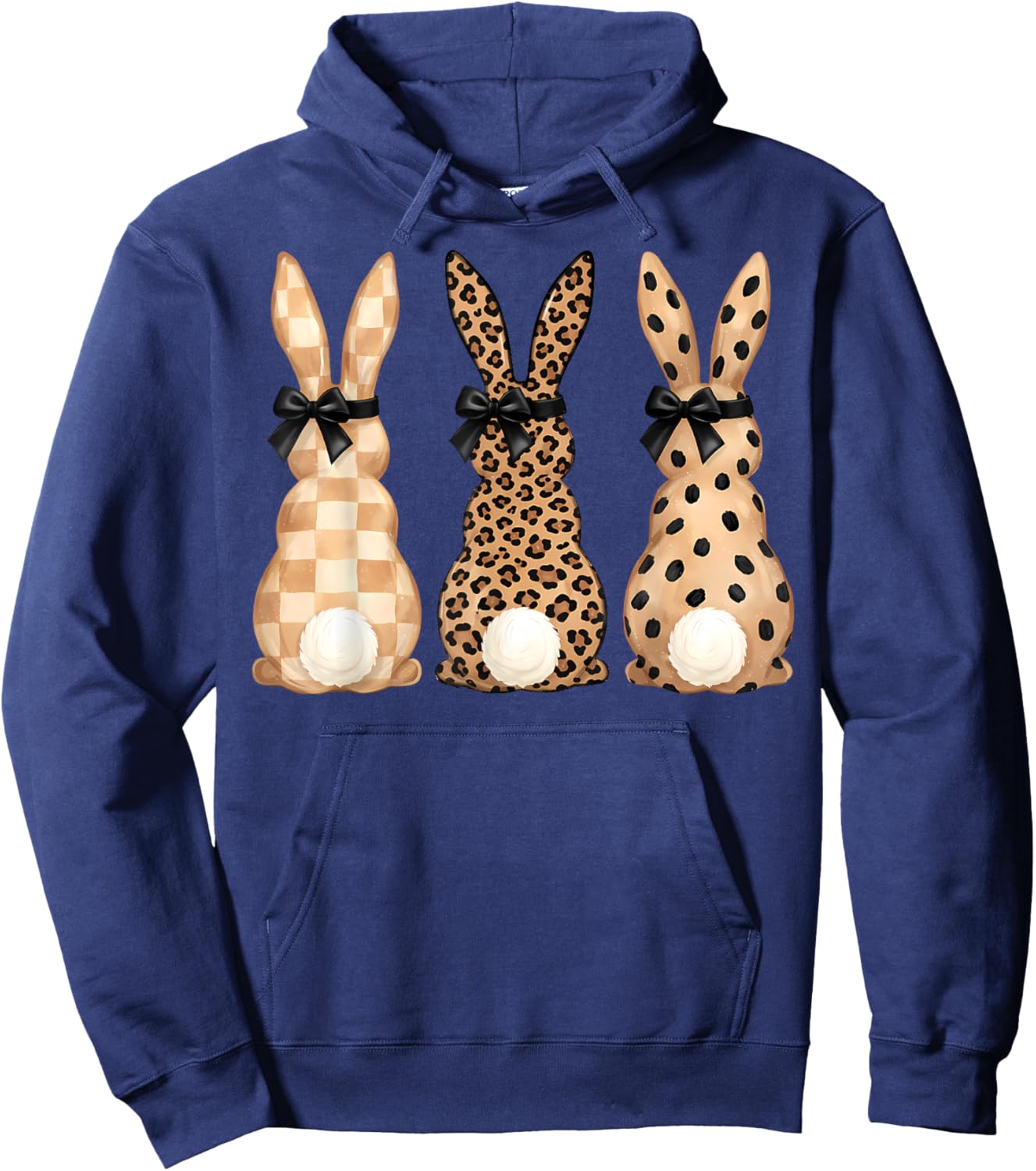Cute Rabbit Bunnies Coquette Bow Easter Day Women Girls Kids Hoodie - Hoodie | Navy