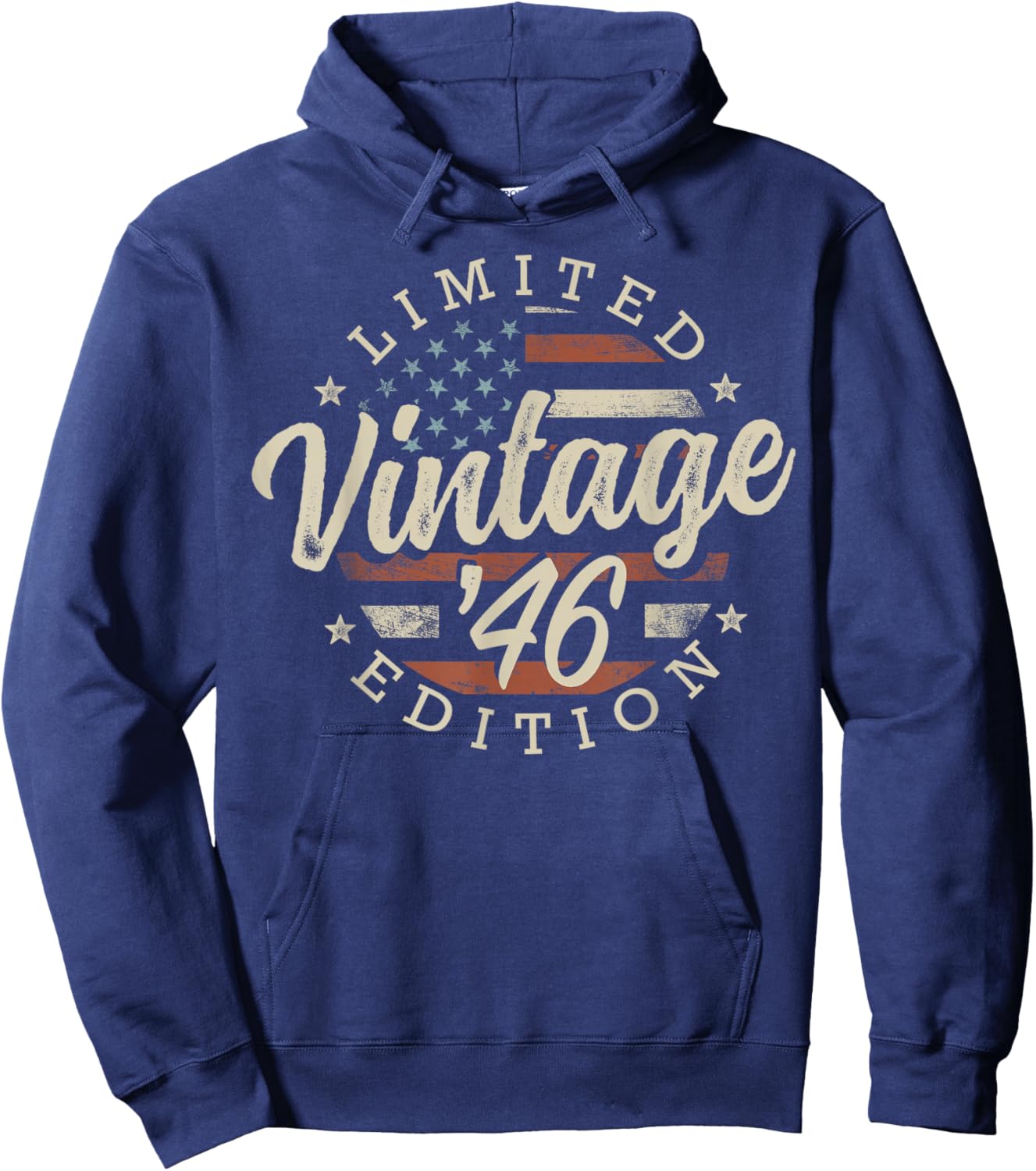 Vintage 1946 Limited Edition USA Flag 79th Birthday Hoodie - Hoodie | Navy