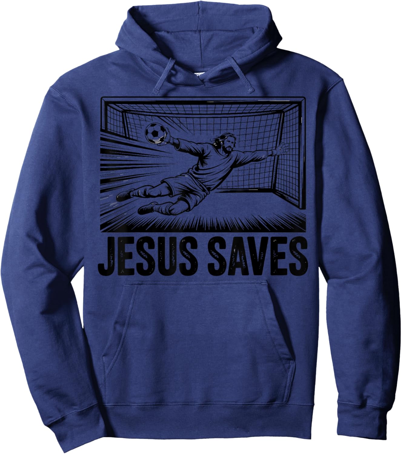 Soccer Goalie Goalkeeper Jesus Saves Christian Soccer Player Hoodie - Hoodie | Navy