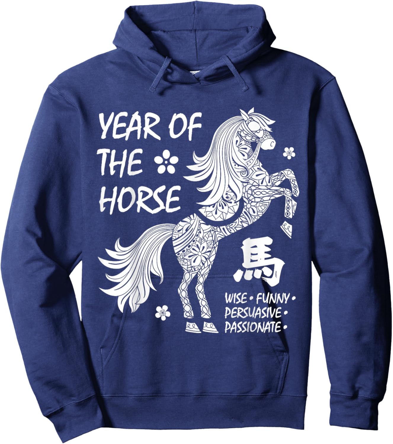 Year of The Horse Traits Chinese Lunar New Year 2026 Hoodie - Hoodie | Navy