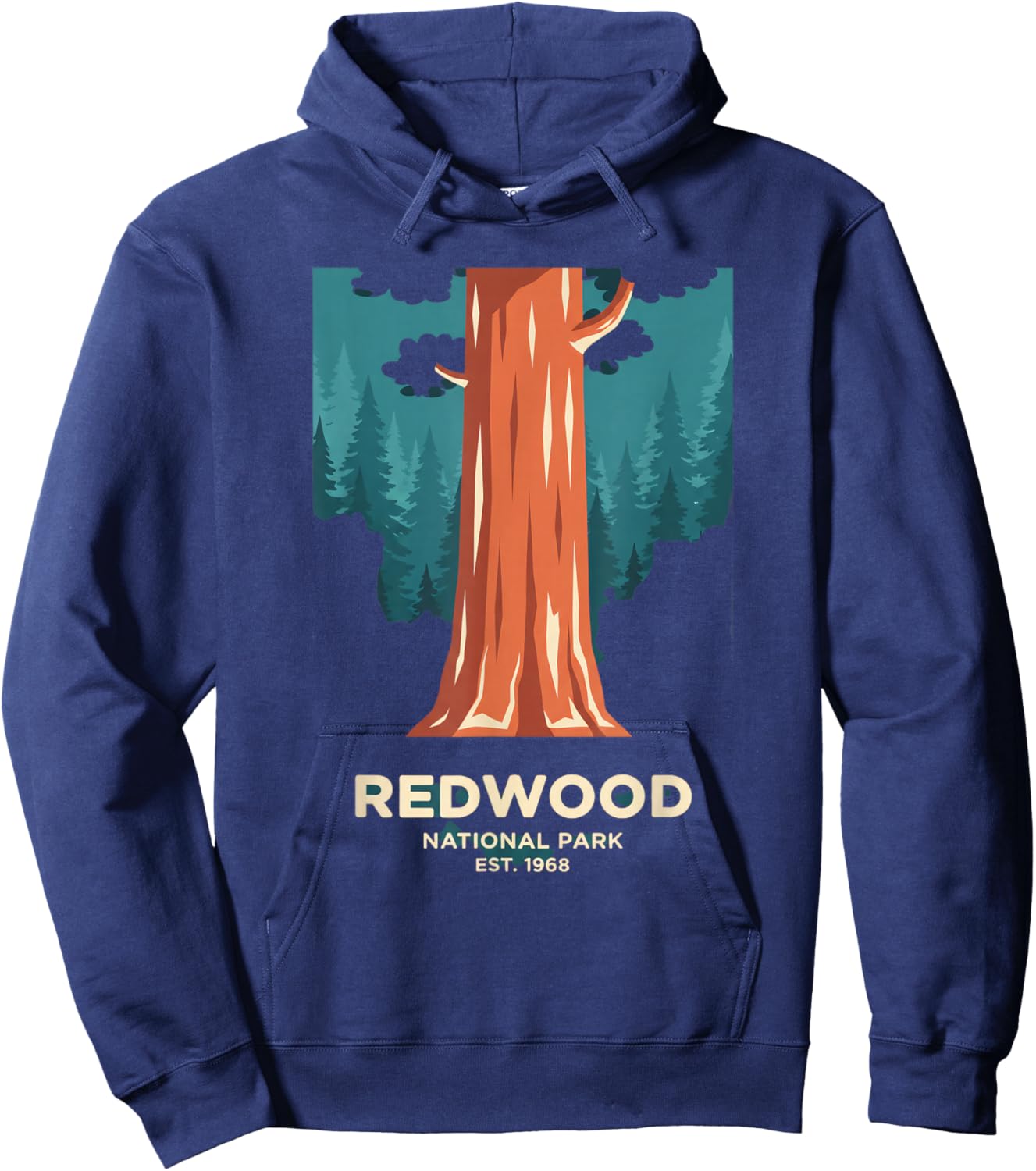 Redwood National Park Est 1968 Kids Forest Tree Nature Hoodie - Hoodie | Navy