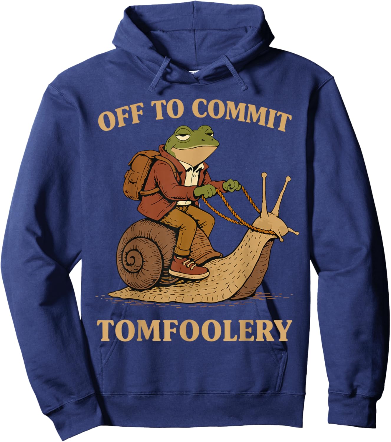 Sarcasm Frog Wizard Off to Cause A Tomfoolery Meme Frog Hoodie - Hoodie | Navy