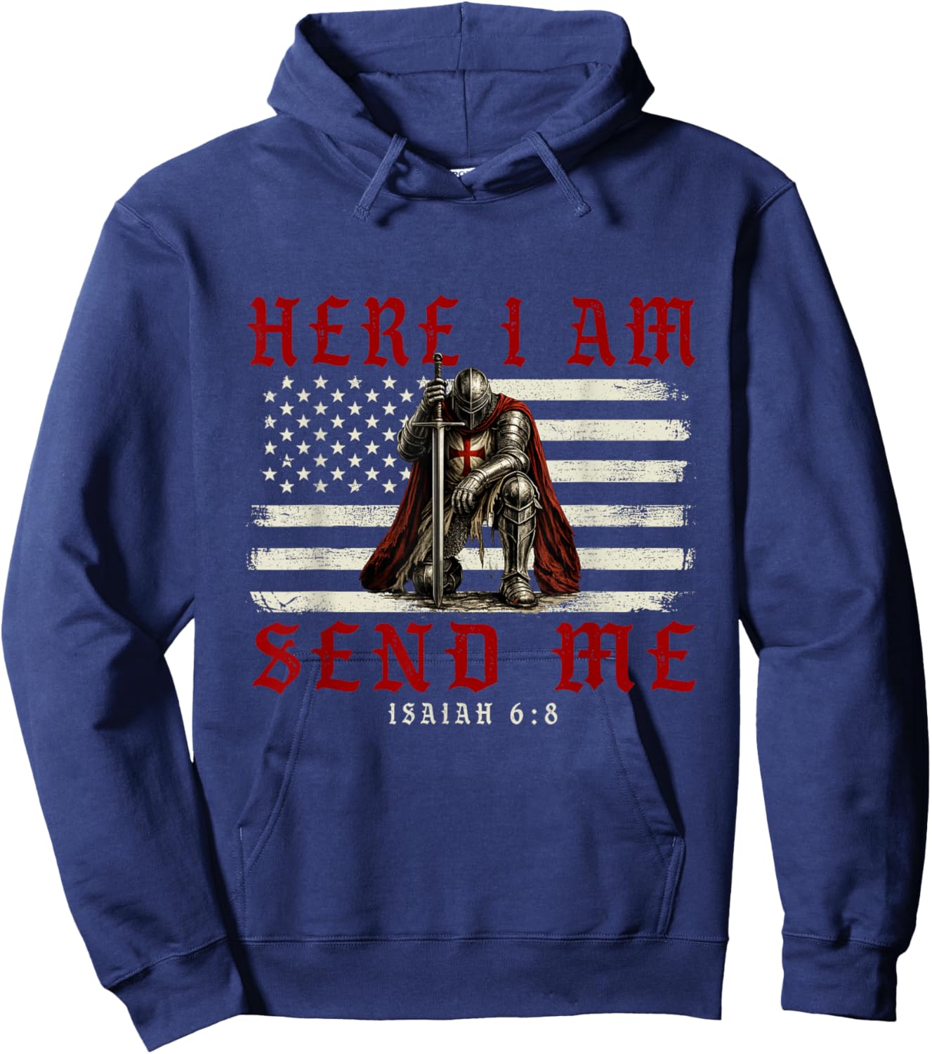 Here I Am Send Me Isaiah 6-8 - Easter Christian Faith Hoodie - Hoodie | Navy