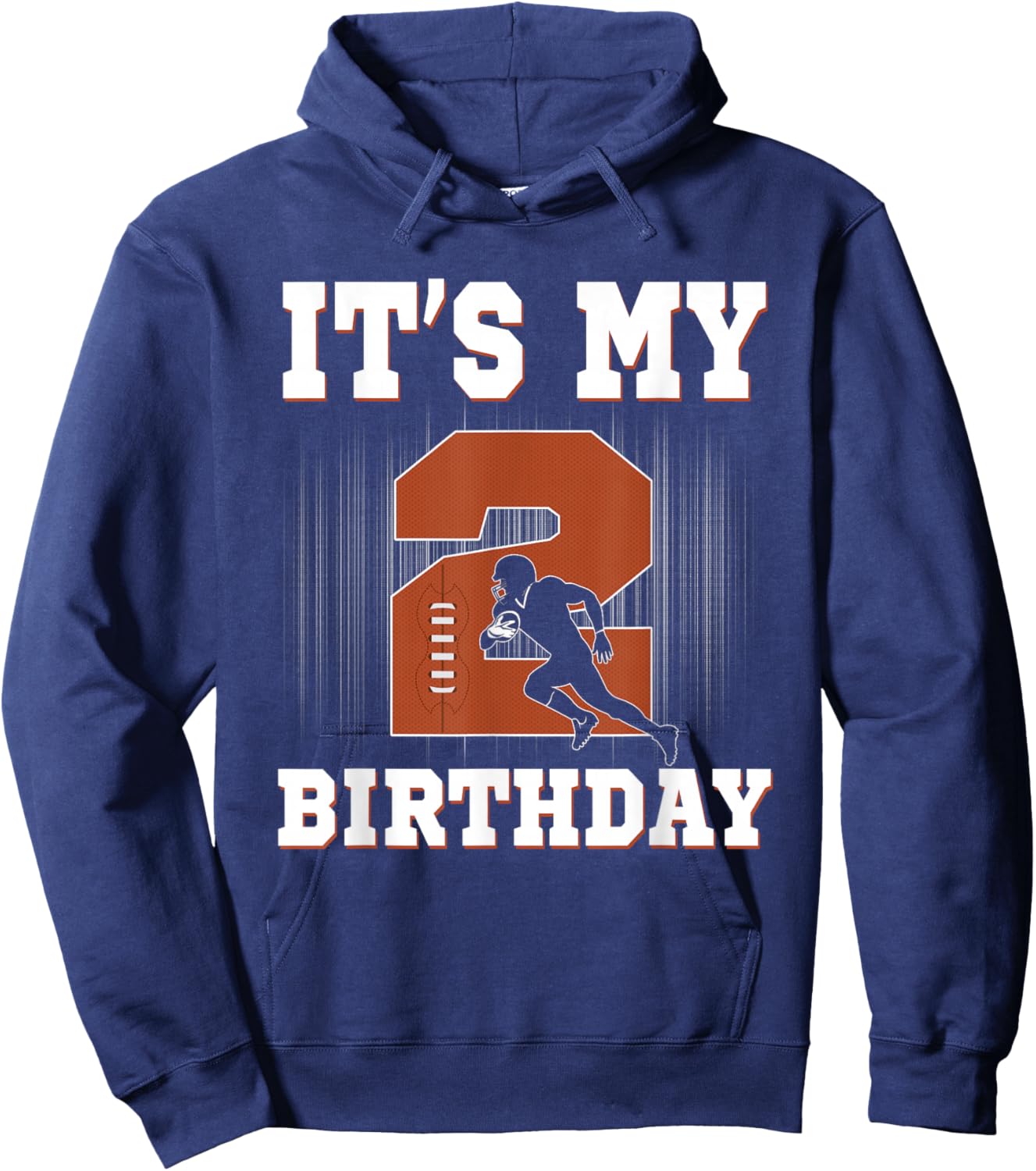 It's My 2nd Birthday Boy 2 Year Old Football Theme Party Hoodie - Hoodie | Navy