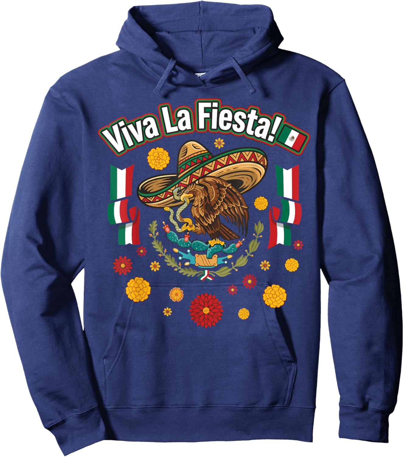 Viva La Fiesta Cinco de Mayo Mexican Sombrero Hoodie - Hoodie | Navy