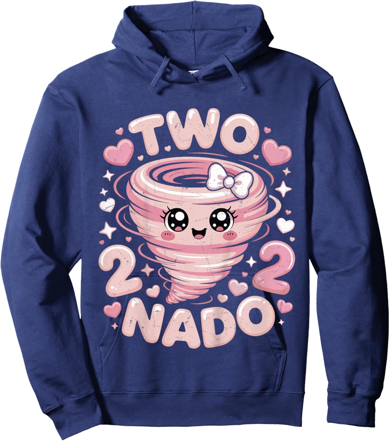 Two Nado 2nd Birthday Funny 2 Year Old Girls Kids Toddler Hoodie - Hoodie | Navy