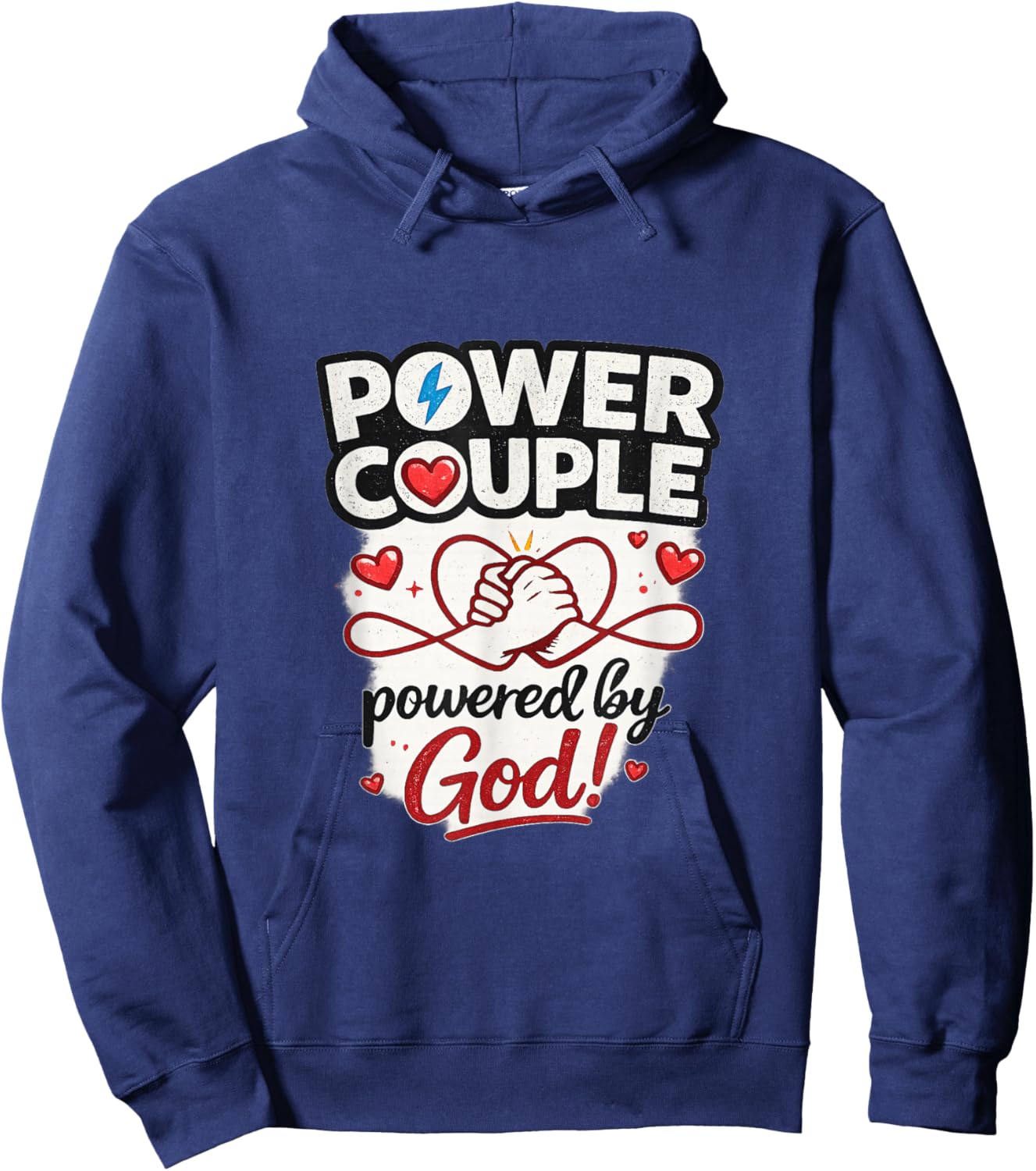 Christian Couples Matching Shirt Power Couple Valentines Day Hoodie - Hoodie | Navy