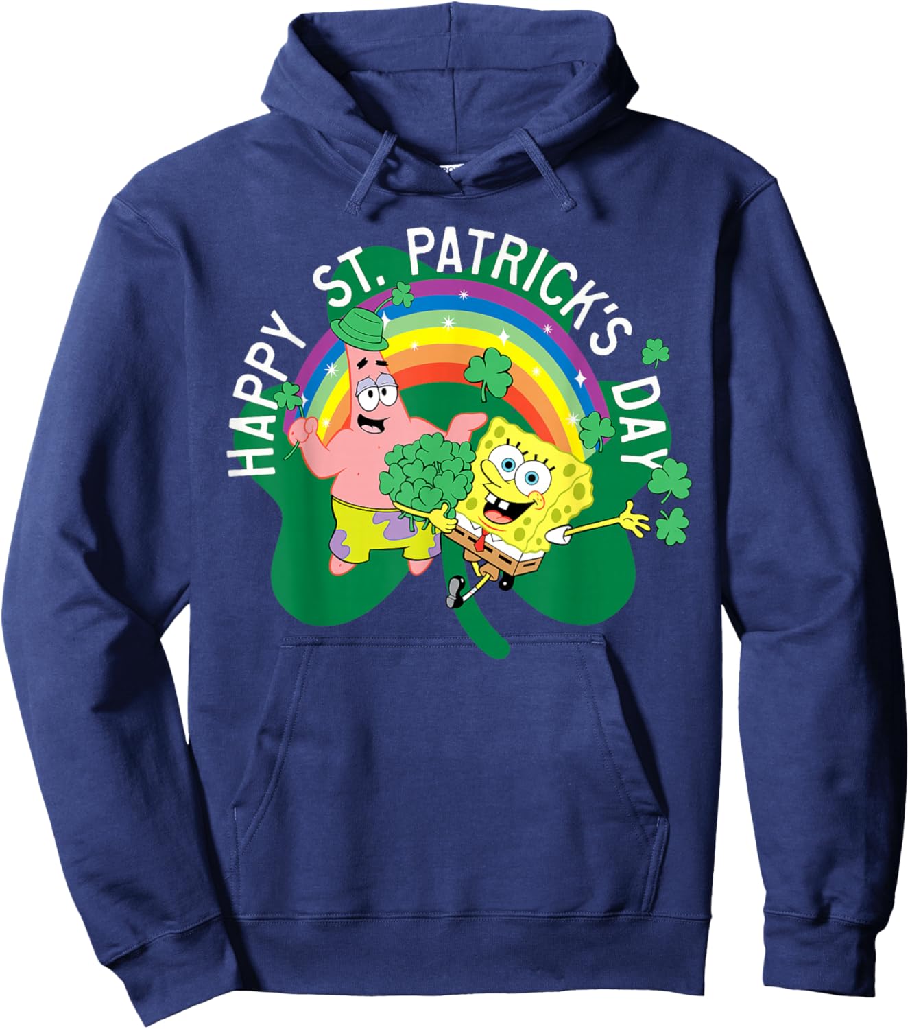Spongebob Squarepants St. Patrick's Day Holiday Duo Portrait Hoodie - Hoodie | Navy
