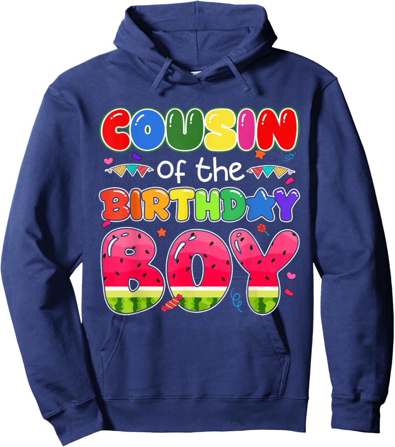 Cousin of The Birthday Boy Melon Family Matching Funny Hoodie - Hoodie | Navy
