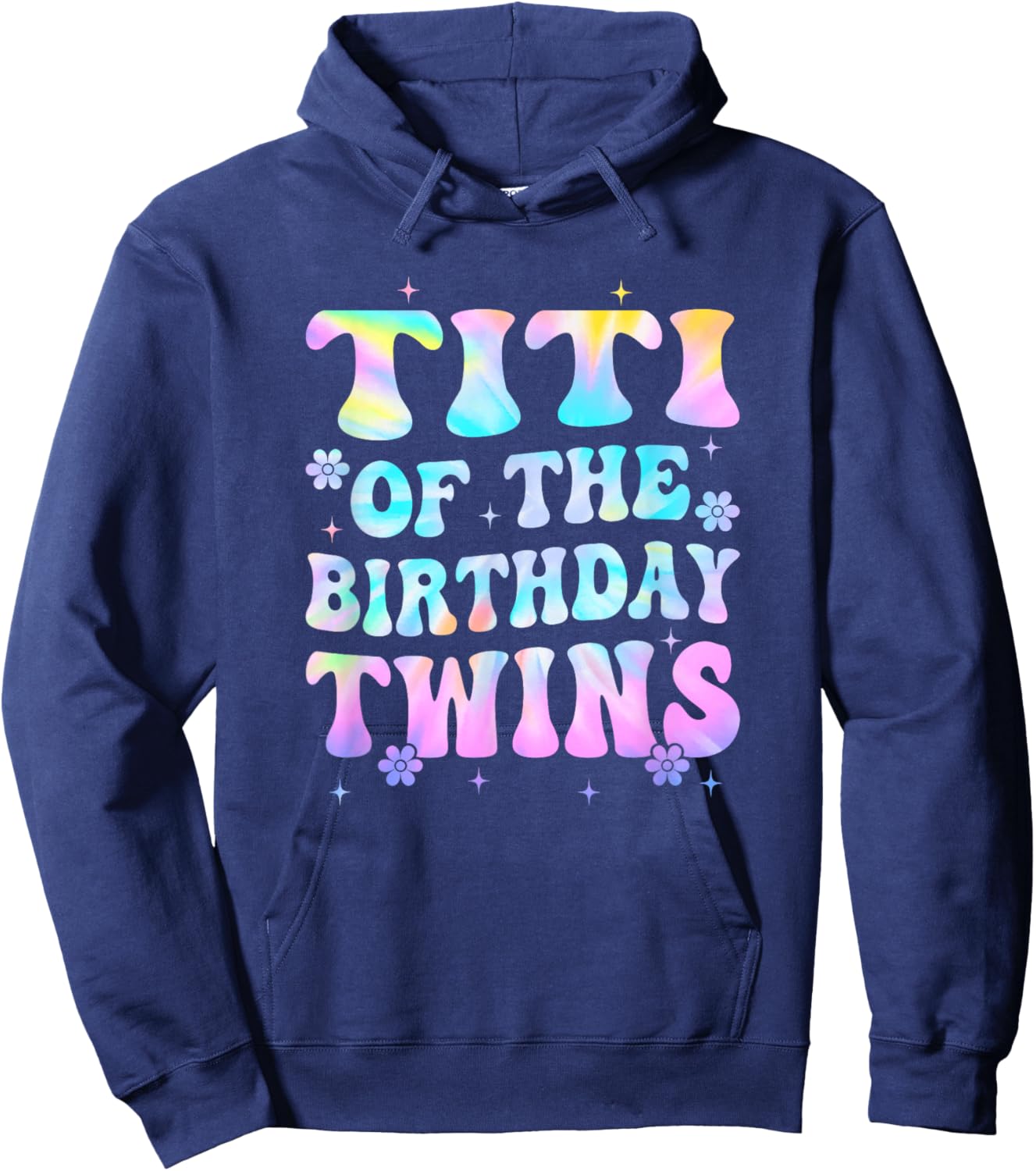 Titi of The Birthday Twins Girls Kids Party Retro Bday Hoodie - Hoodie | Navy
