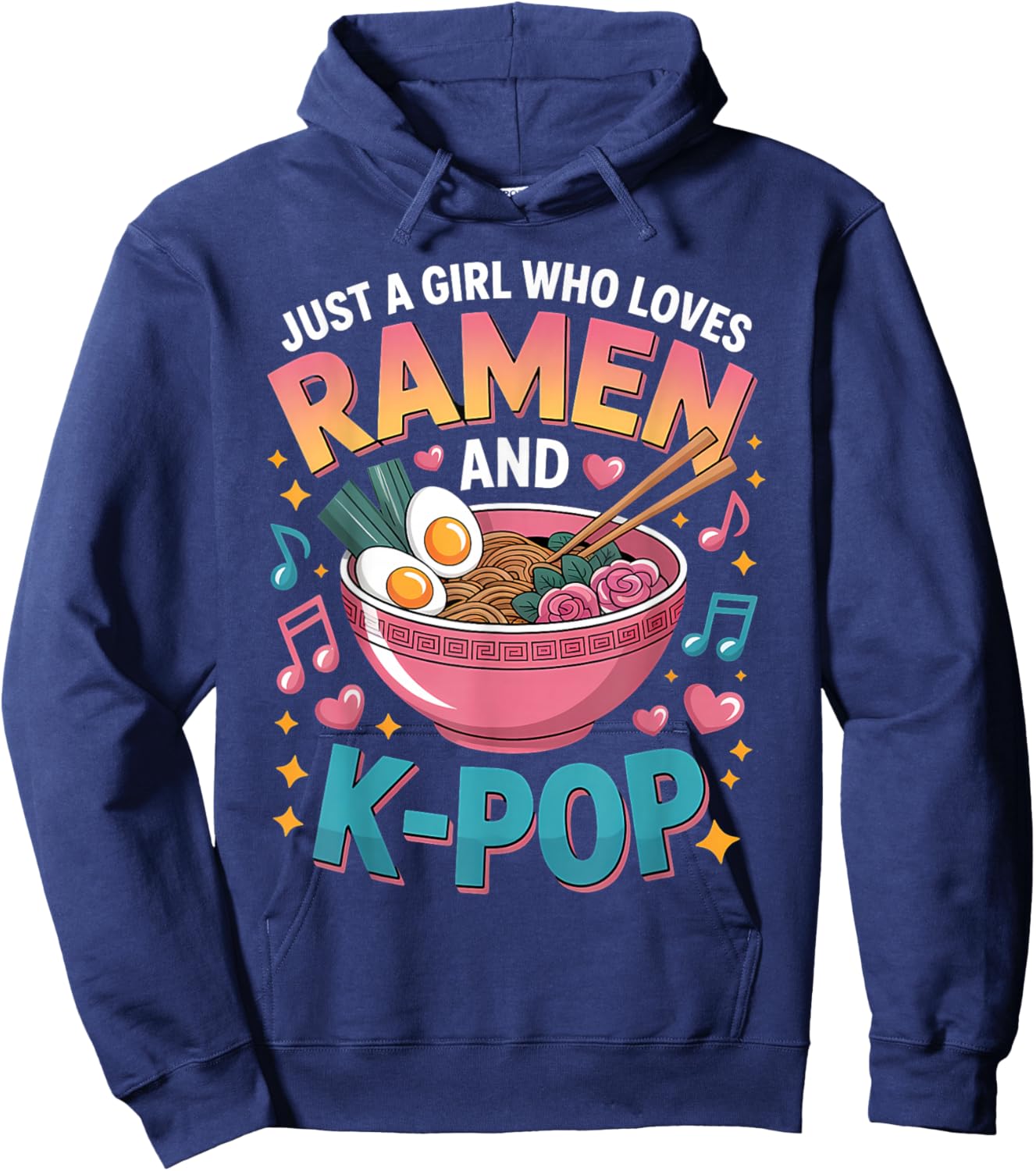 Just A Girl Who Loves Ramen and K-Pop Girl K Pop Kpop Hoodie - Hoodie | Navy
