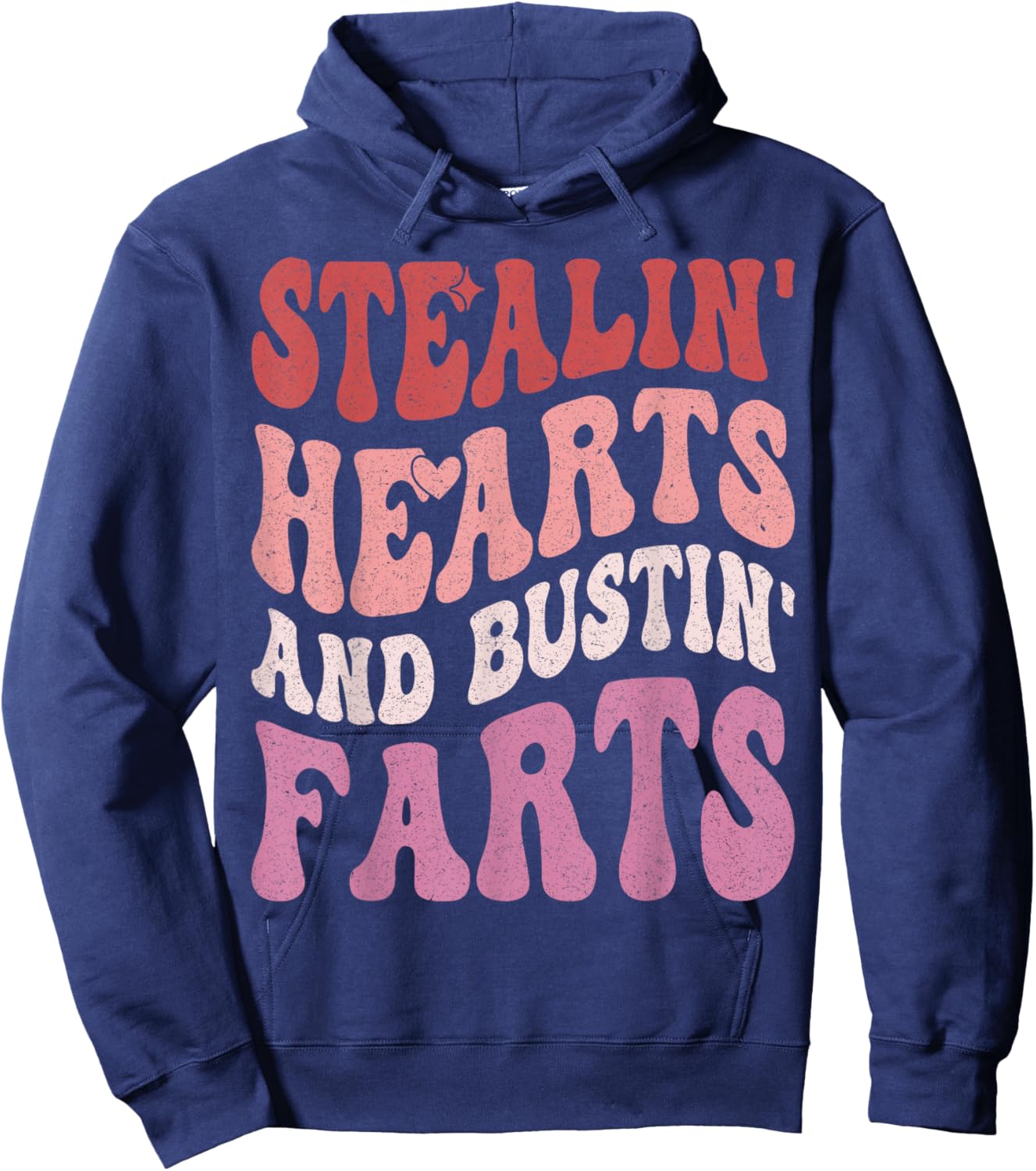 Stealin Hearts & Bustin Farts Retro Valentines Day Women Hoodie - Hoodie | Navy