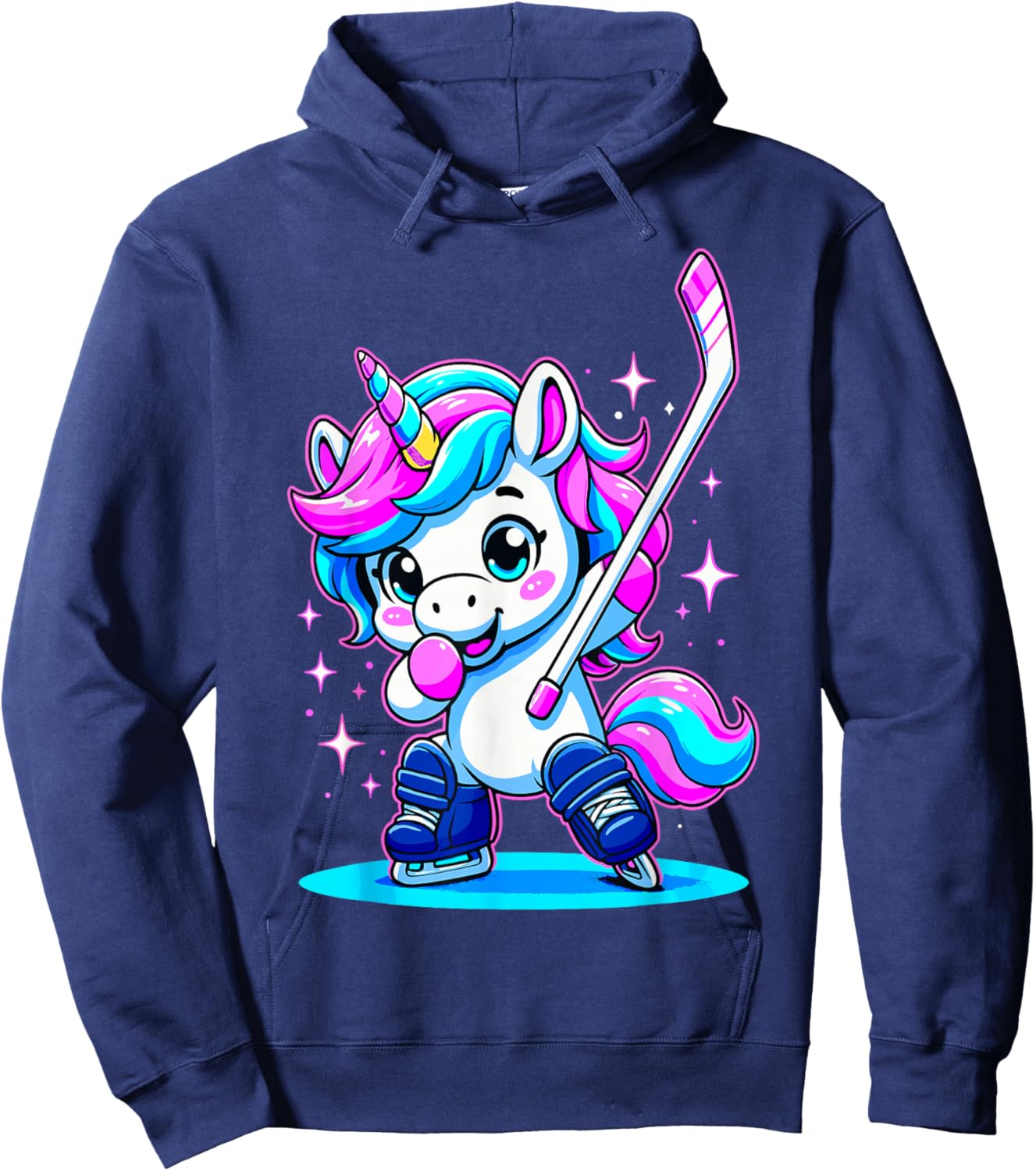 Ice Hockey Girl Dabbing Unicorn Hoodie - Hoodie | Navy