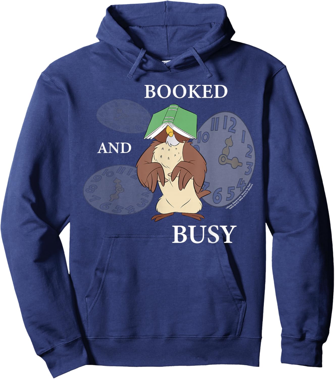 Disney Winnie The Pooh Owl Booked and Busy Funny Mood Hoodie - Hoodie | Navy