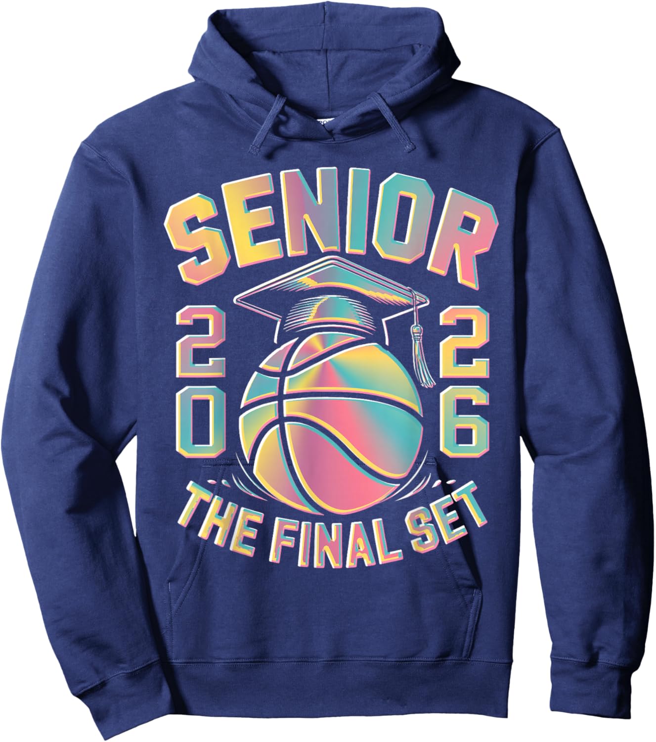 Tie dye Class of 2026 Senior Basketball The Final Set Grad Hoodie - Hoodie | Navy