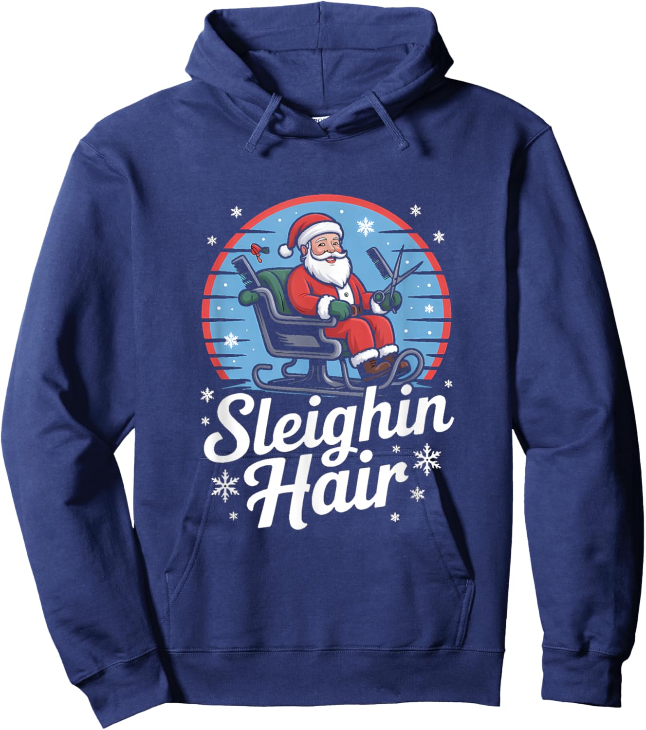 Sleighin Hair Christmas Hairstylist Christmas Hoodie - Hoodie | Navy