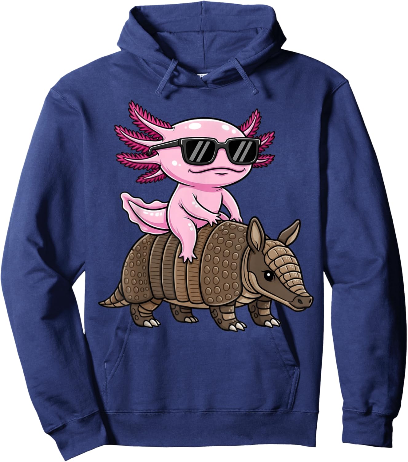 Cute Armadillo Axolotl Graphic Animal Lover Kids Boys Hoodie - Hoodie | Navy