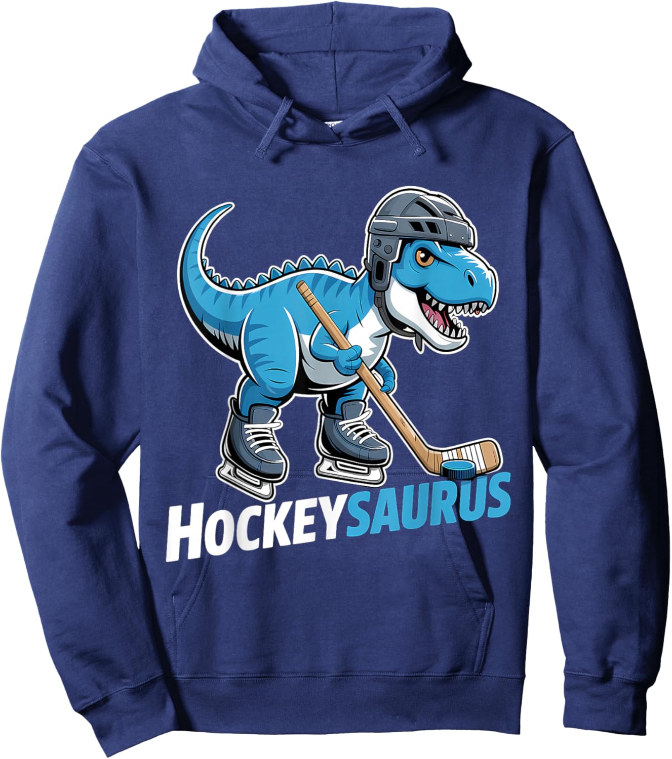 Hockeysaurus Ice Hockey Player Dinosaur T-Rex Dino Hoodie - Hoodie | Navy