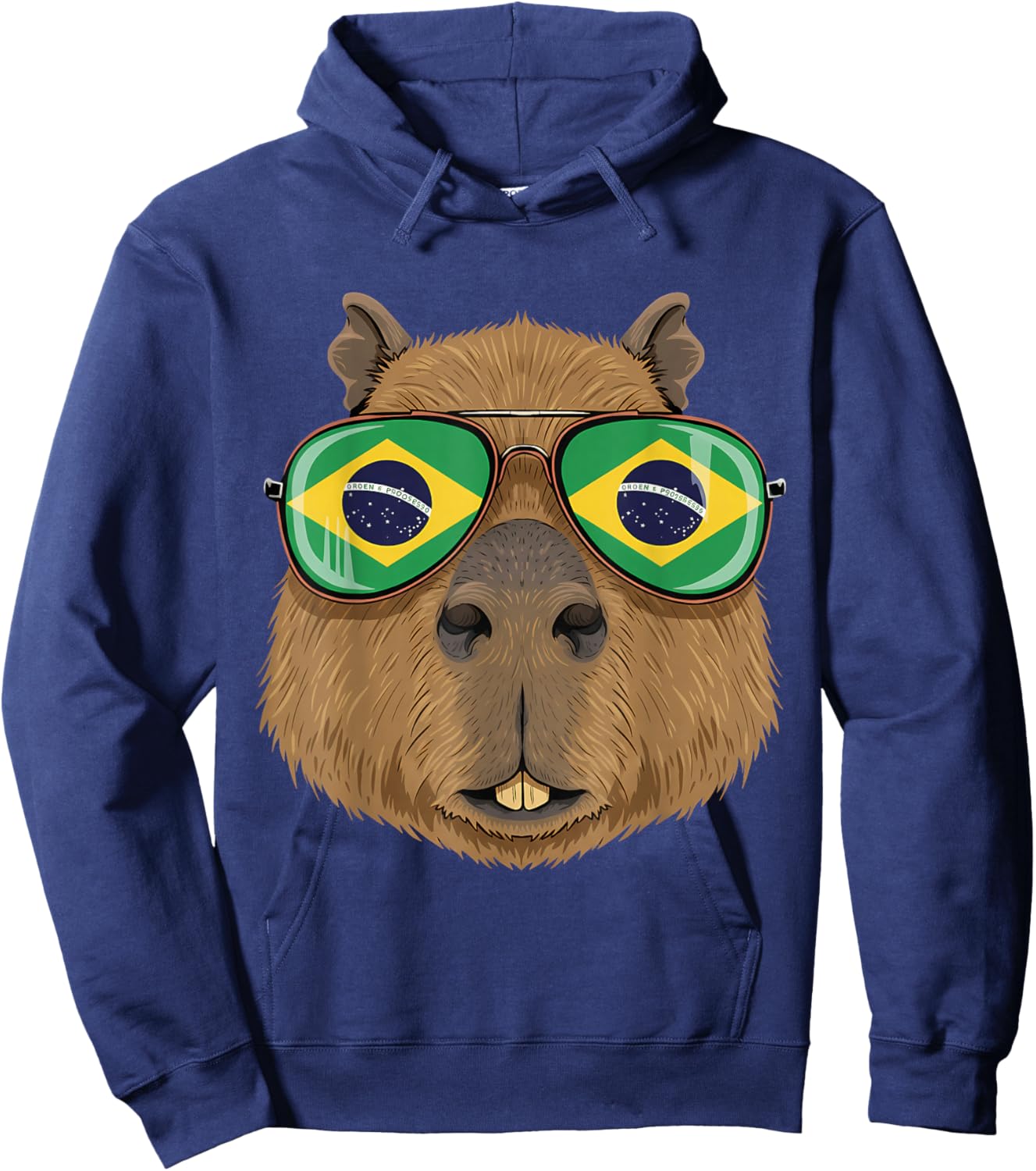 Brazil Flag Capybara Brazilian Roots Brasilian Pride Brasil Hoodie - Hoodie | Navy